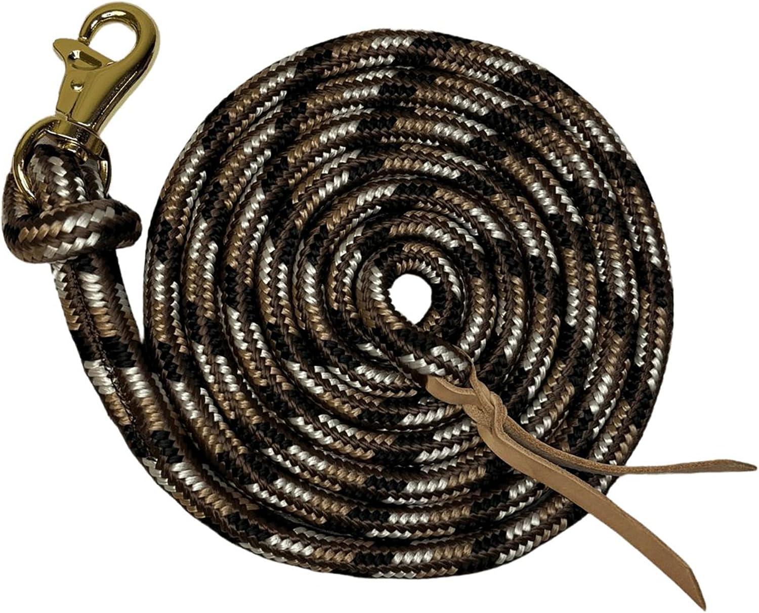 Clinician Tri Color Braided Training Lead, Bull Snap, 10 ft, Desert Sand