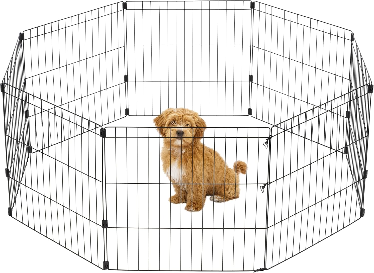 IRIS USA 8-Panel Exercise Pen, Heavy Duty, Black