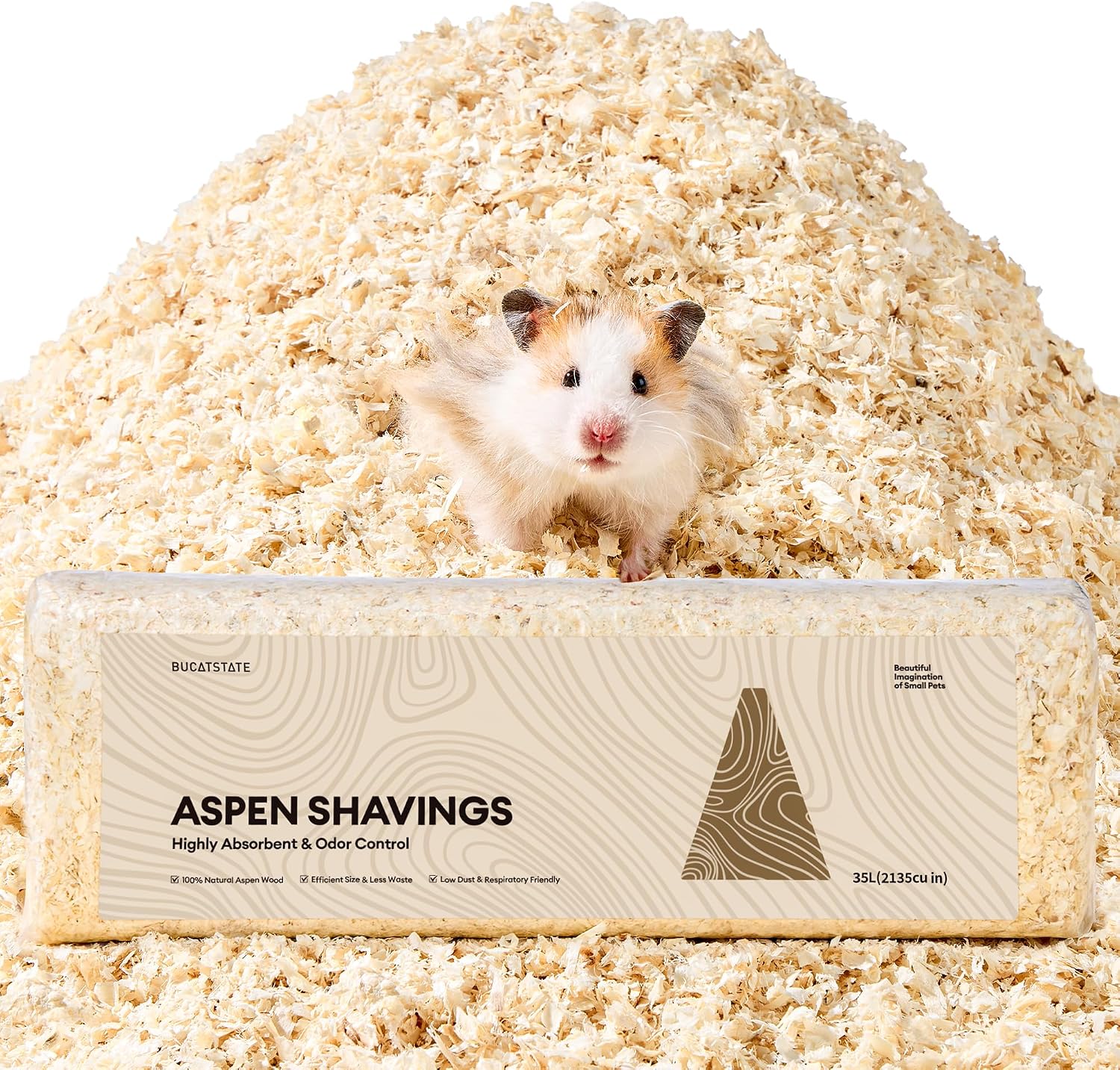 BUCATSTATE 35L Aspen Bedding, Ultra-Fine Shavings for Small Animals