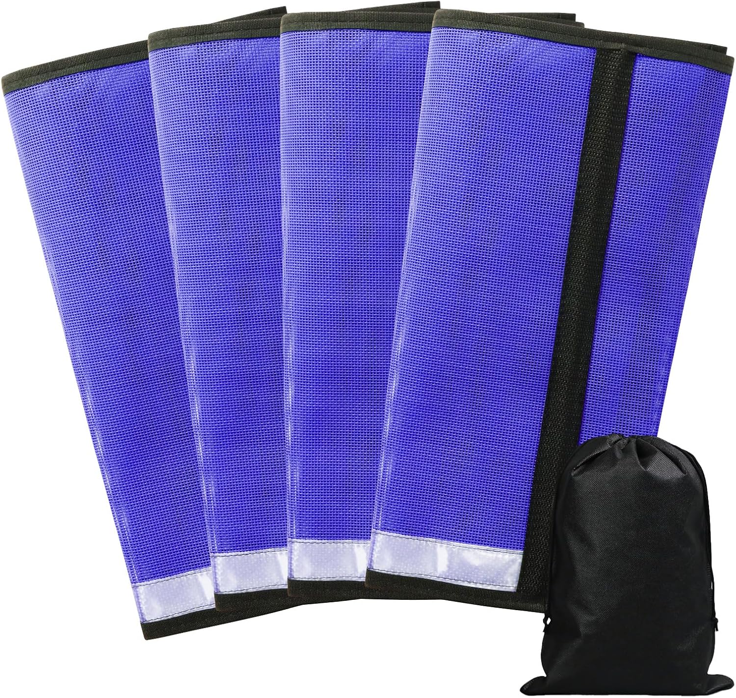 Fly Boots for Horses Set of 4 Leg Wraps Protection, Mesh Horse Fly Leggings Breathable Tendon Boots for Reduces Stomping & Leg Fatigue Dark Blue Large