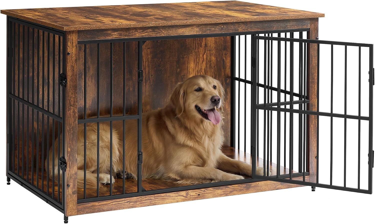 Feandrea 48″ Dog Crate Furniture, Heavy-Duty Dog Kennel Side End Table