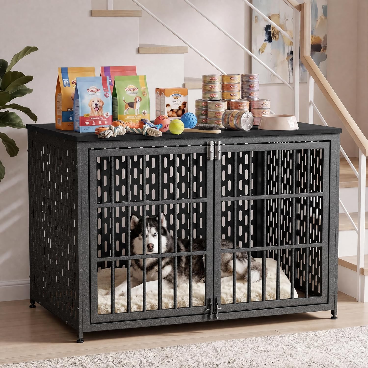 Heavy Duty 48 Inch Indestructible Furniture Dog Crate for High Anxiety Dogs