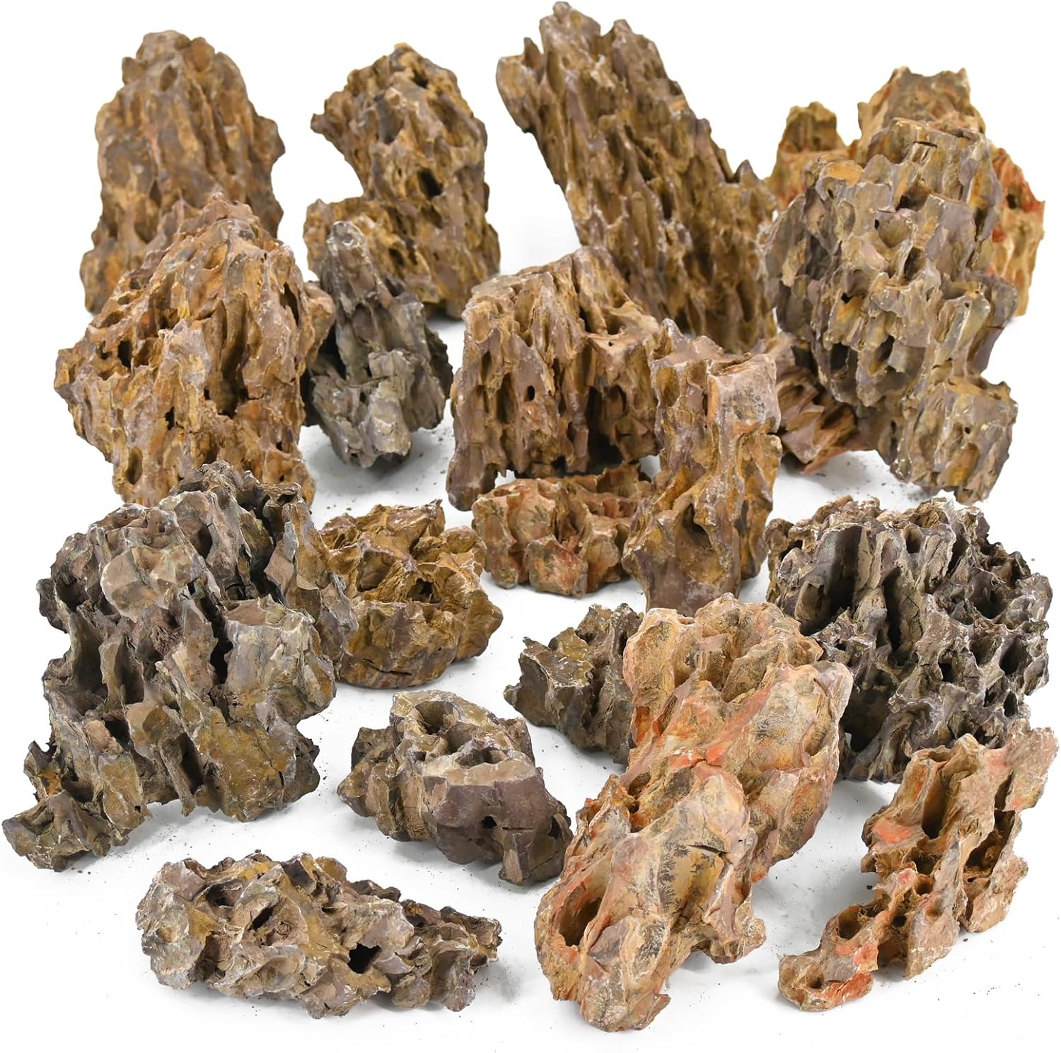 Aquarium Rock Dragon Stones 20lb Natural Rock for Fish Tank,2-8 inches