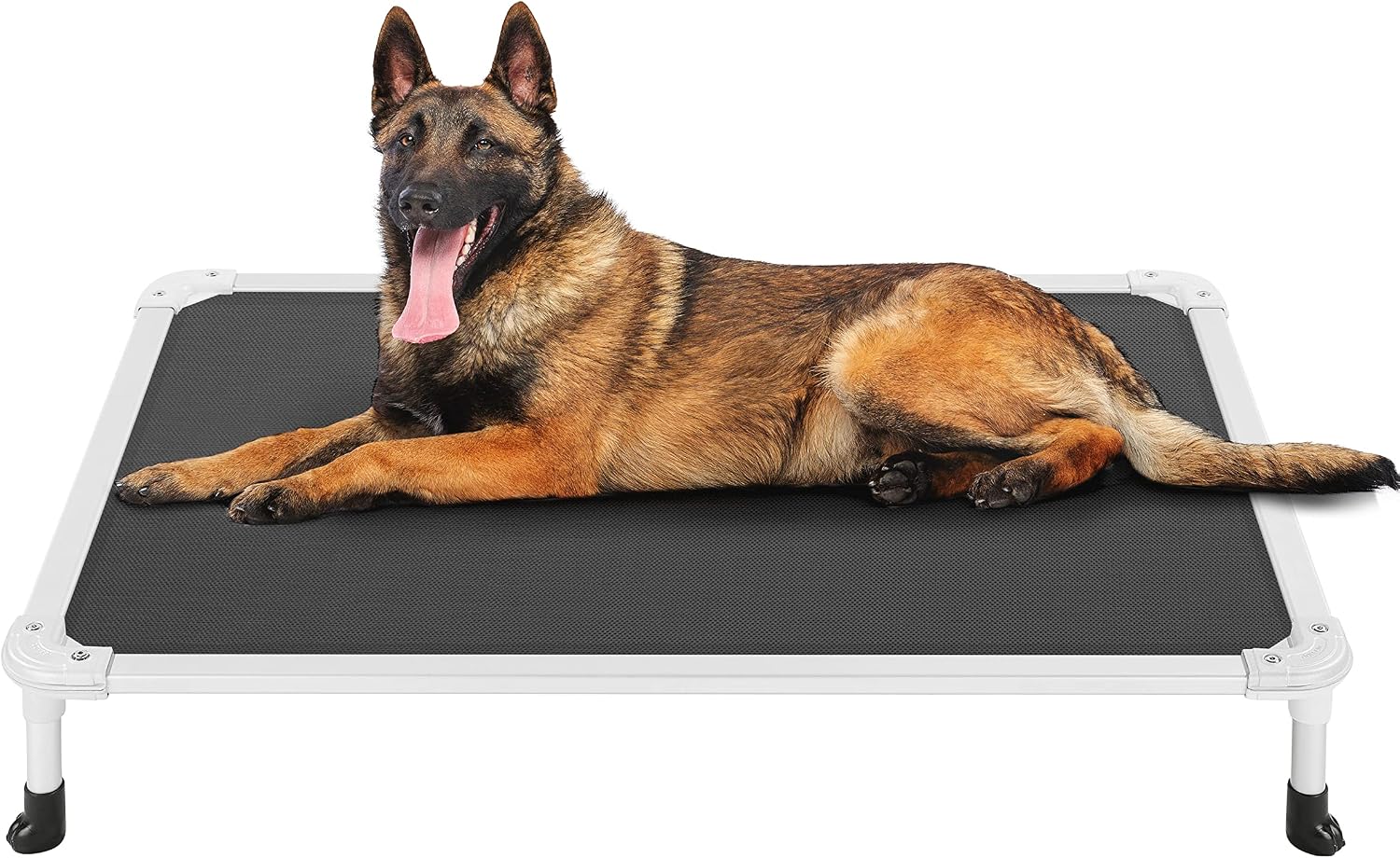 Veehoo Chew Proof Elevated Dog Bed, Cooling Raised Pet Cot, Silver Aluminum