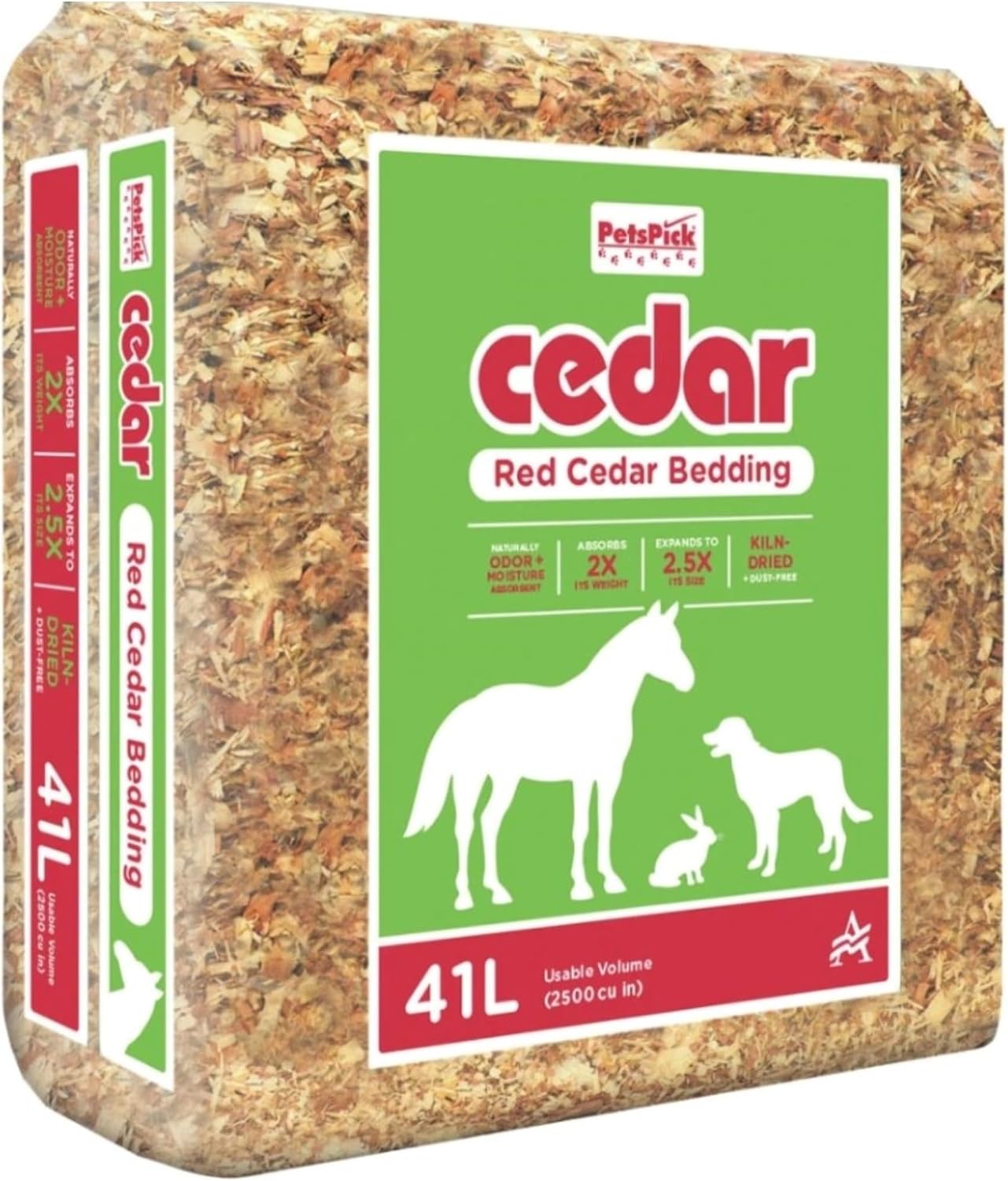 PETSPICK Kiln Dried Red Cedar Bedding, 41L