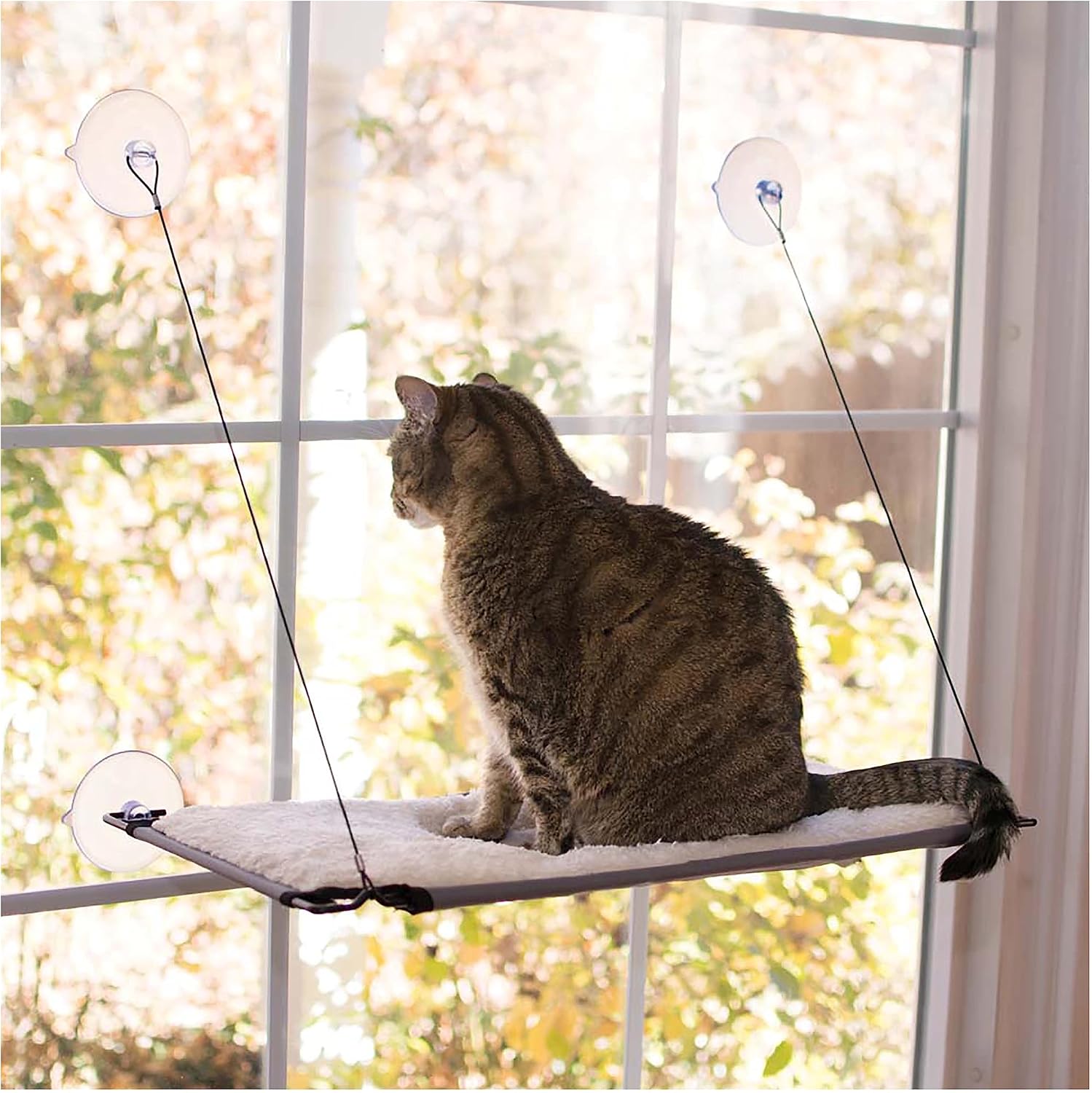 K&H Cat Window Perch, Lounger for Large Cats – 23x12in Fleece