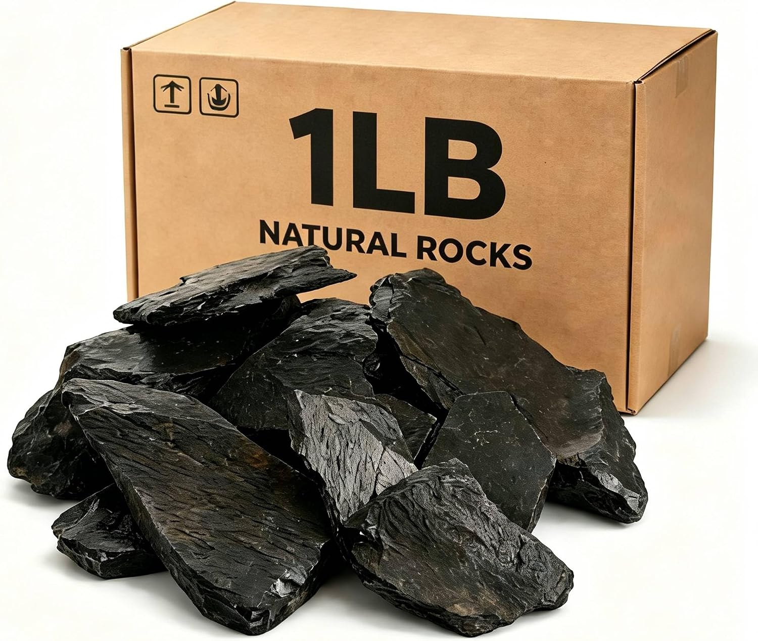 1LB Natural Slate Aquarium Rocks -2-5 Inch PH Neutral Fish Tank Rocks