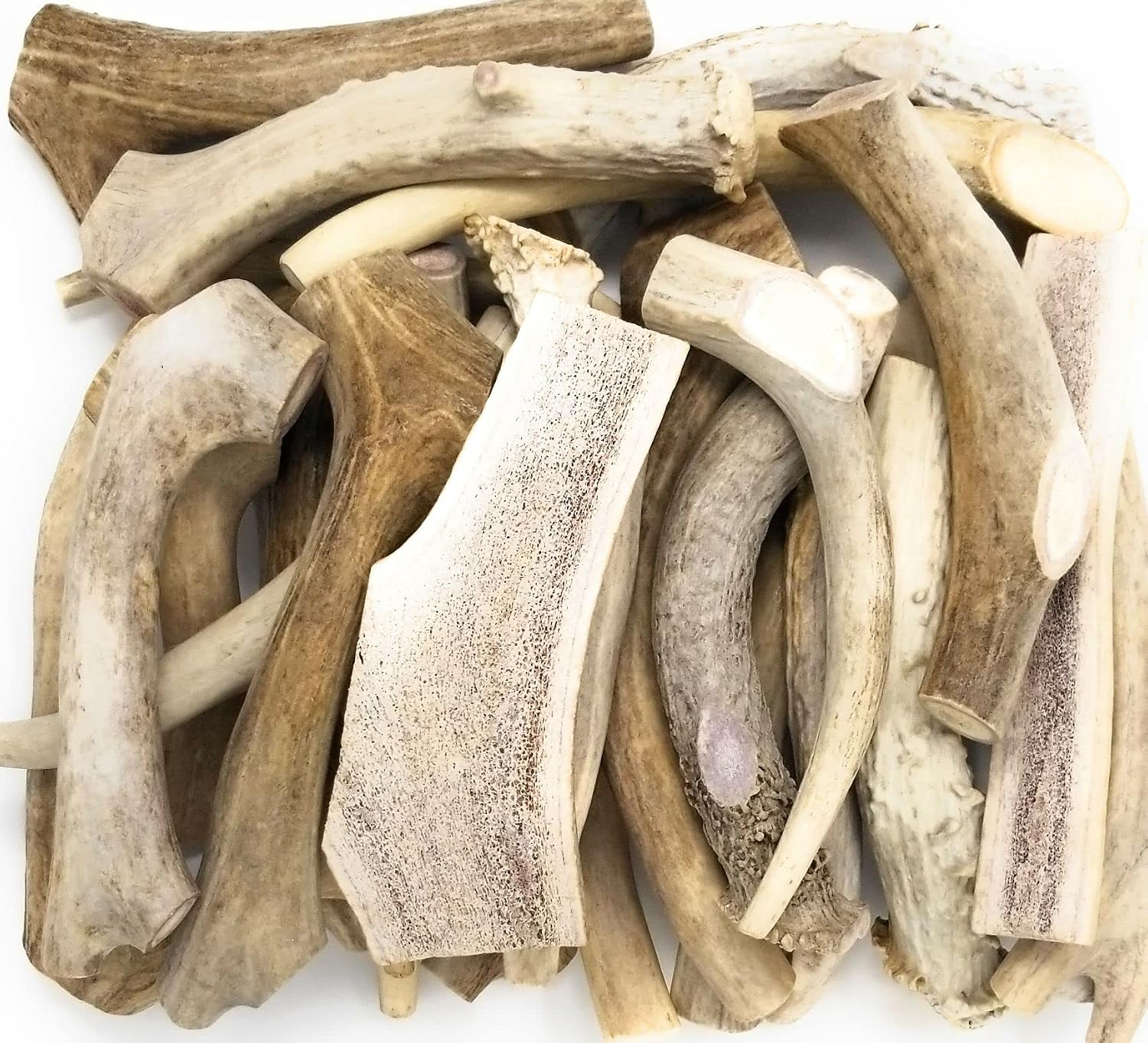 Big Dog Antler Chews – One Pound Pack of Sun-Aged Deer and Elk Antler Dog Bone Chews – Natural Healthy Long-Lasting Treat