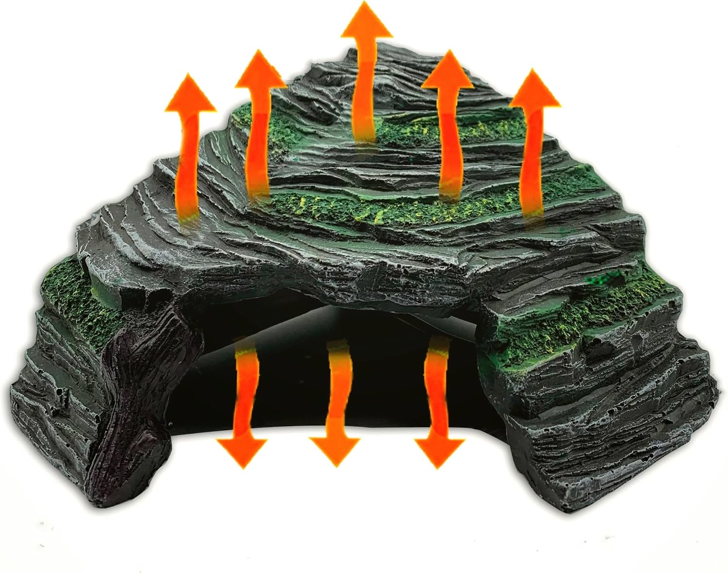 Heated Reptile Hides and Caves Resin Simulation Rock Reptile Hide Cave Bearded Dragon Hideout Heating Hide with Adjustable Temperature for Lizards Tortoise Turtles Snake Gecko