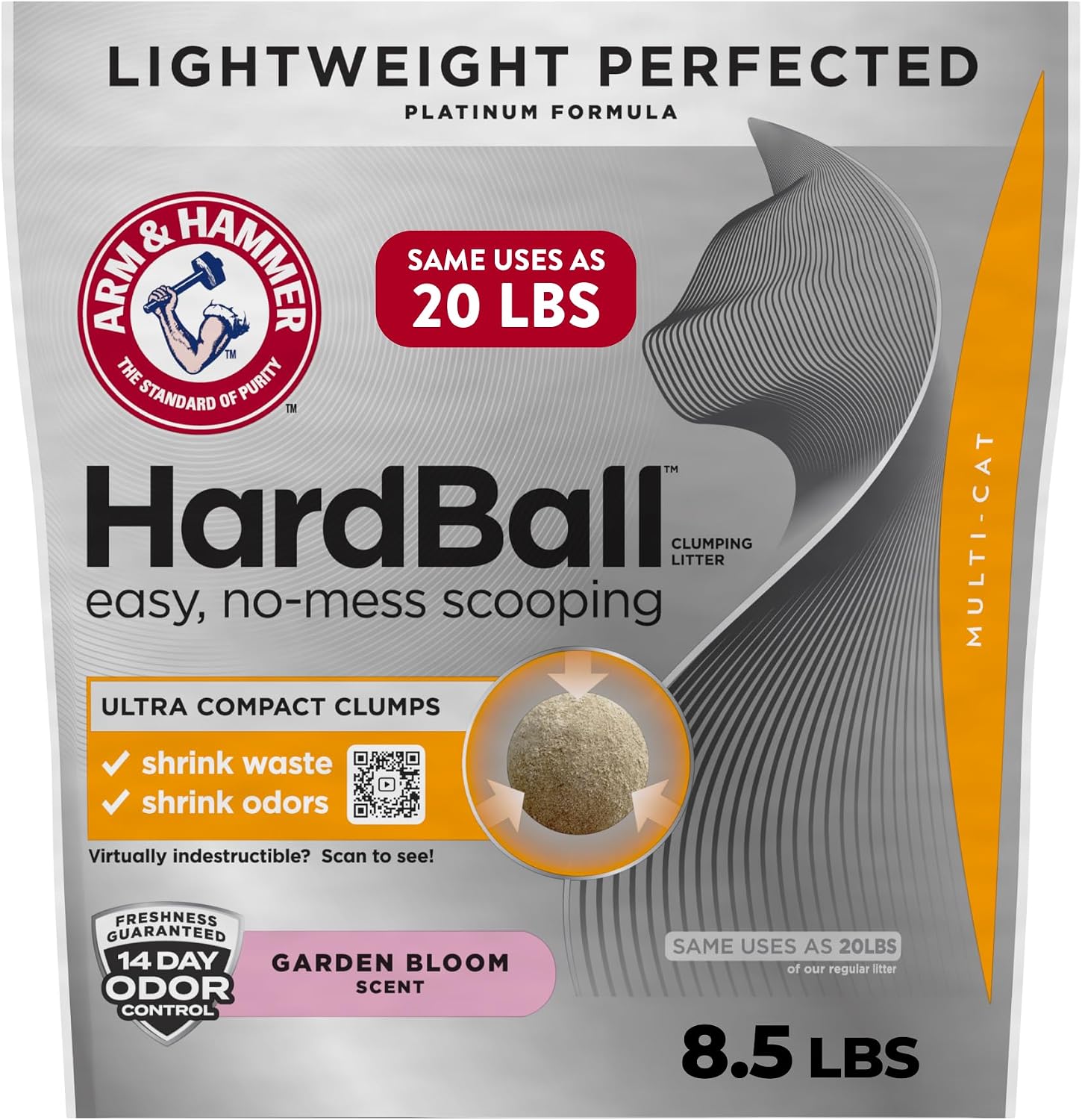 ARM & HAMMER HardBall Clumping Cat Litter, Garden Bloom, 8.5 Lbs