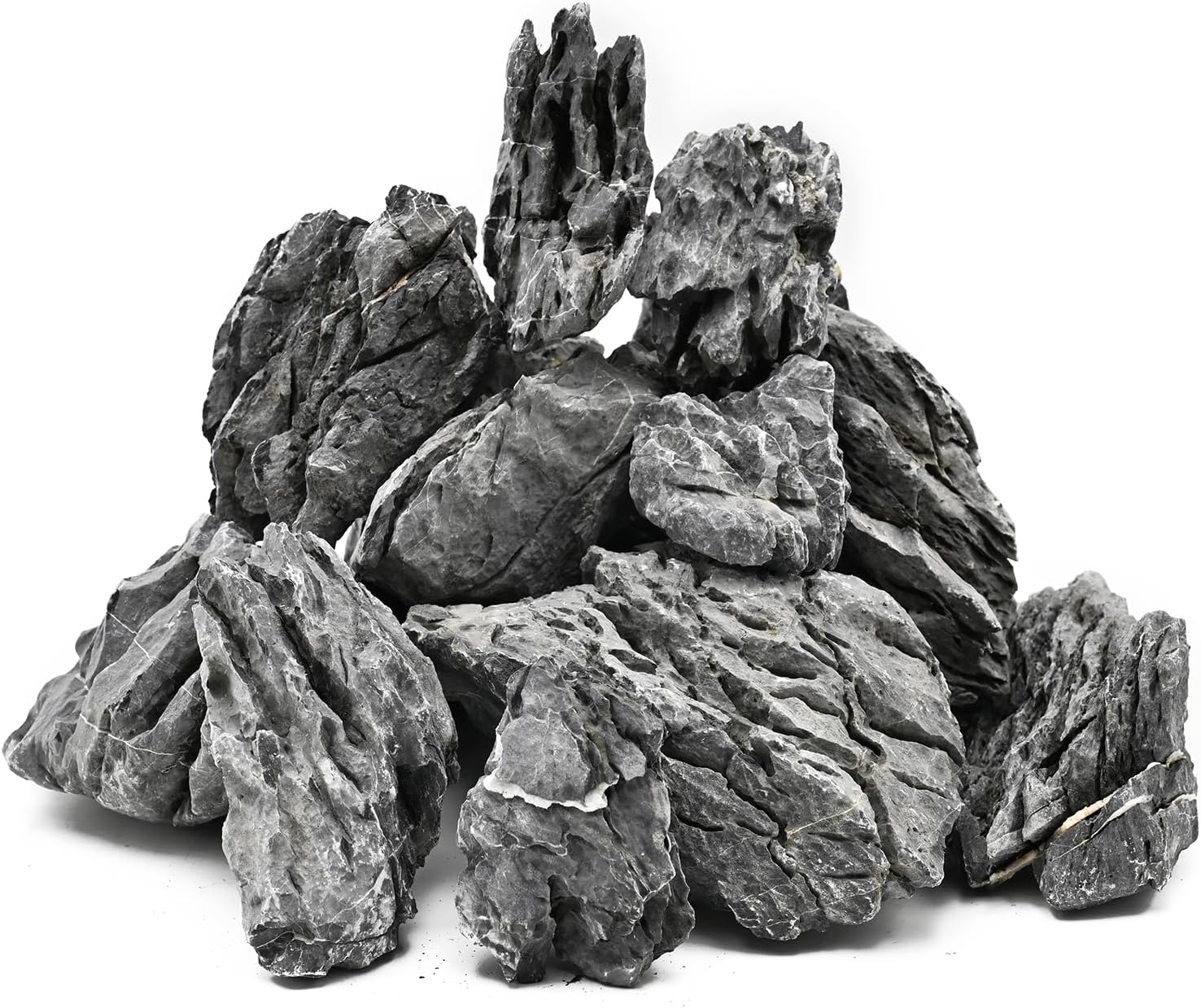 KINGRUI Natural Aquarium Rocks Seiryu Rock Stone 20lb Dragon Stone for Aquarium Landscaping Models Fish Tank Decoration Reptile and Amphibian enclosures 3 to 7 inch