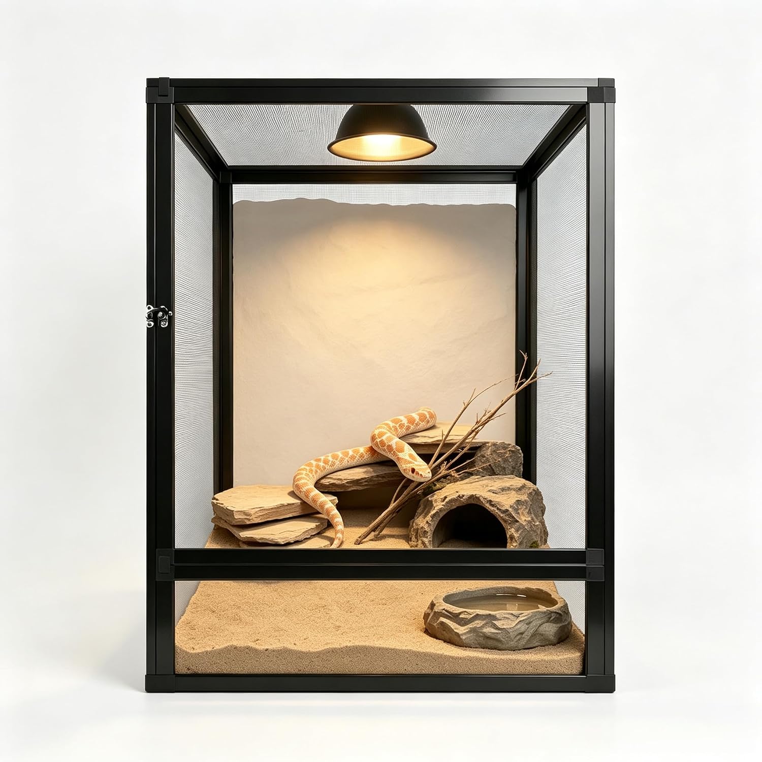 Reptile Enclosure 14 Gallon 19″x13″x13″ Small Vertical Open-Air Mesh Terrarium Cage for Chameleons,Geckos,Anoles,Snake,Lizards,Frogs, Snake,Insects,Mantises,Butterfly,Arboreal Tarantula