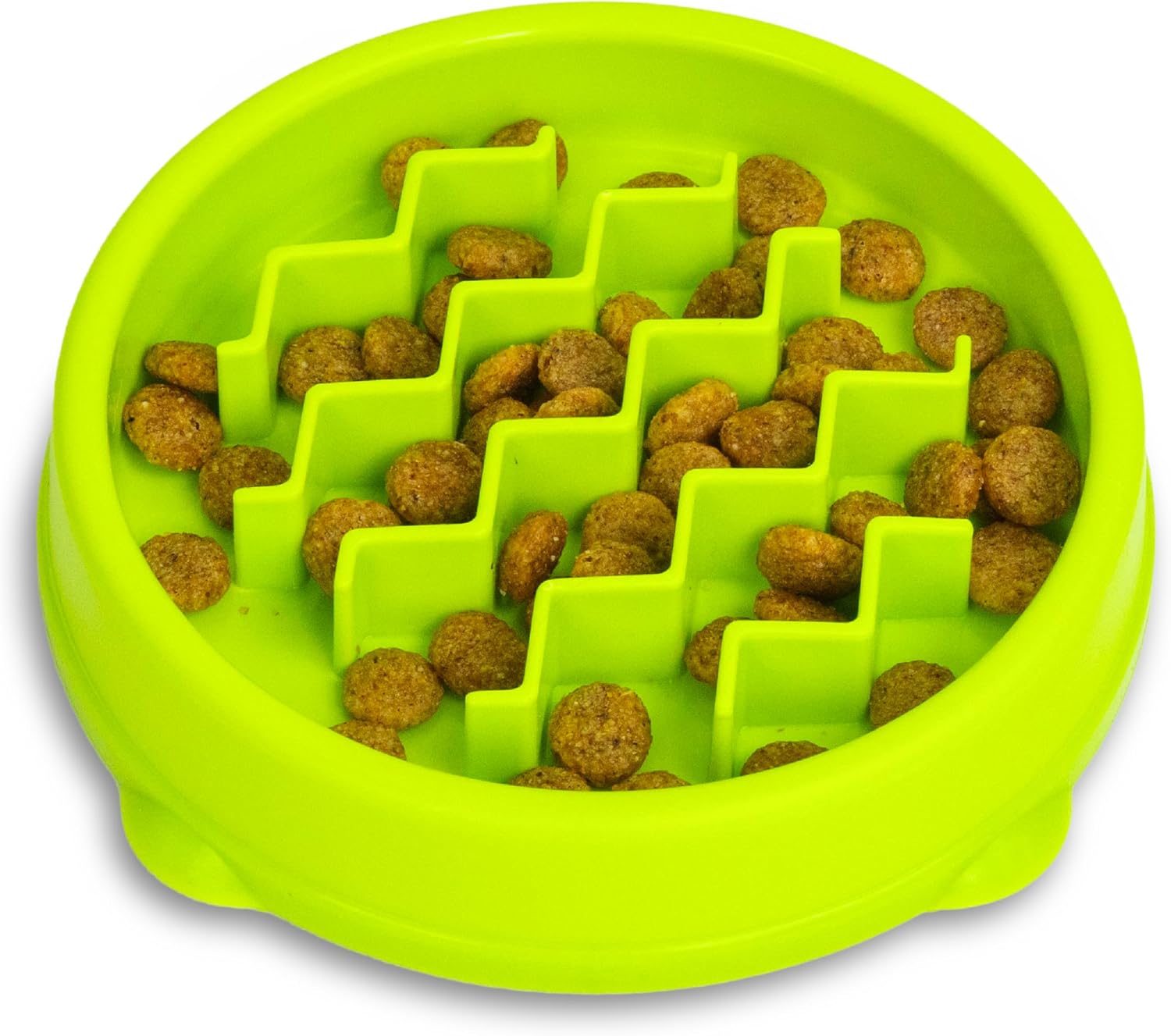 Catstages Kitty Slow Feeder Bowl for Cats & Kittens, 3/4 Cup, Green, 5″