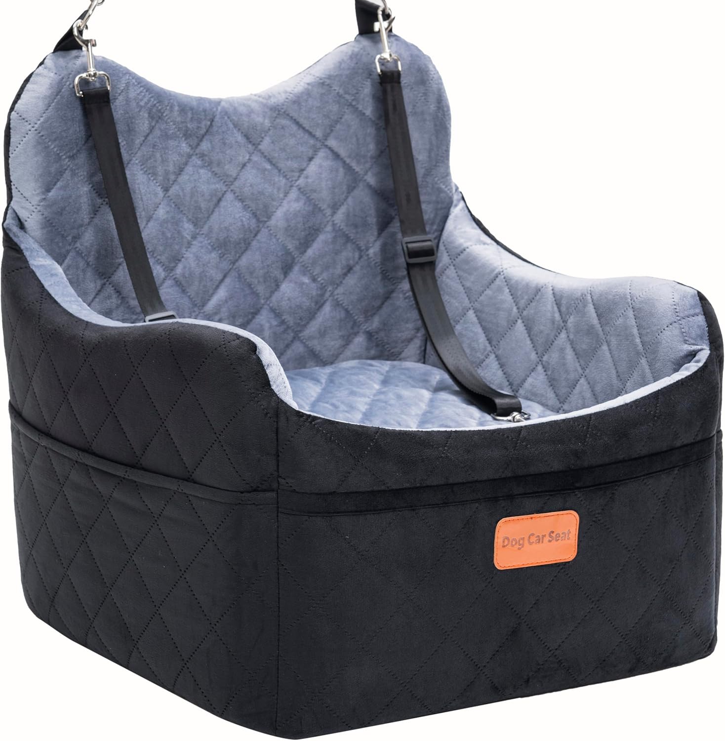 Dog Car Seat for Small Dogs, Elevated Booster Seat with Leash