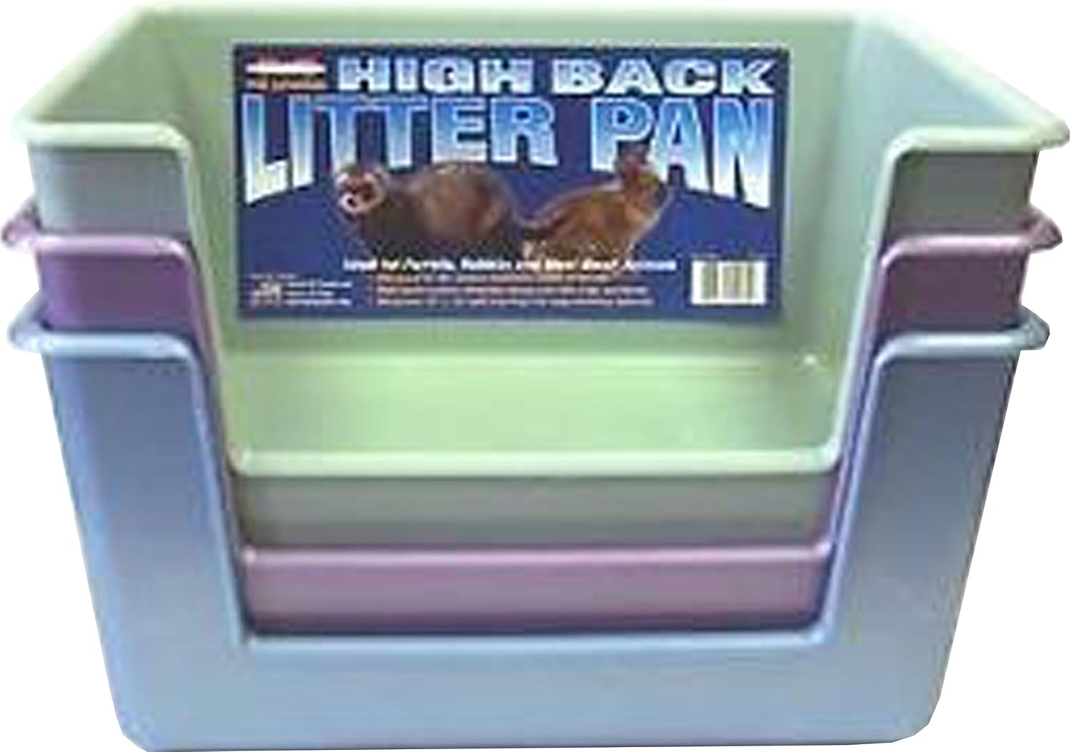 Marshall High Back Litter Pan for Ferrets – 12″ x 14″ – Durable, Easy-to-Clean Design with Mess-Reducing Back Wall – Ideal for Small Animal Cages – Assorted Colors