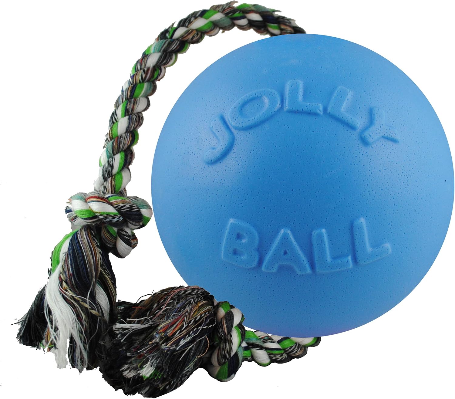 Jolly Pets Romp-N-Roll Rope & Ball Dog Toy, 8 in Large, Blueberry