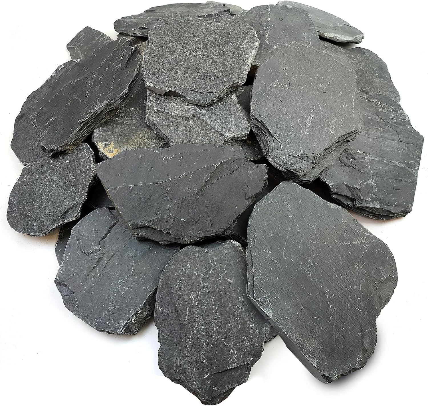 YISZM Slate Rock for Aquarium, 5-7 Inch Polished Natural Stone Rocks,10 lbs