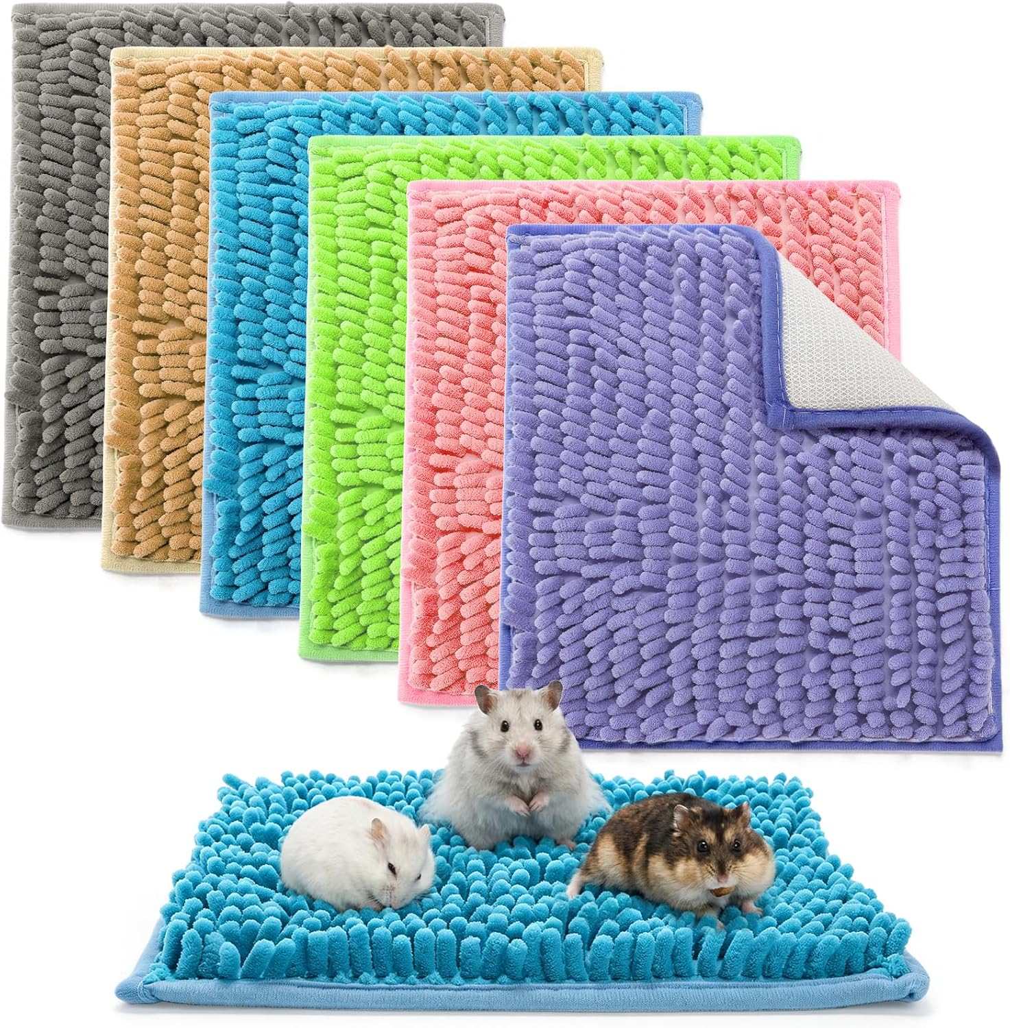 WRINGKIT 6 Pack Guinea Pig Liner 12 x 12 Inch, Washable Cage Fleece Mat