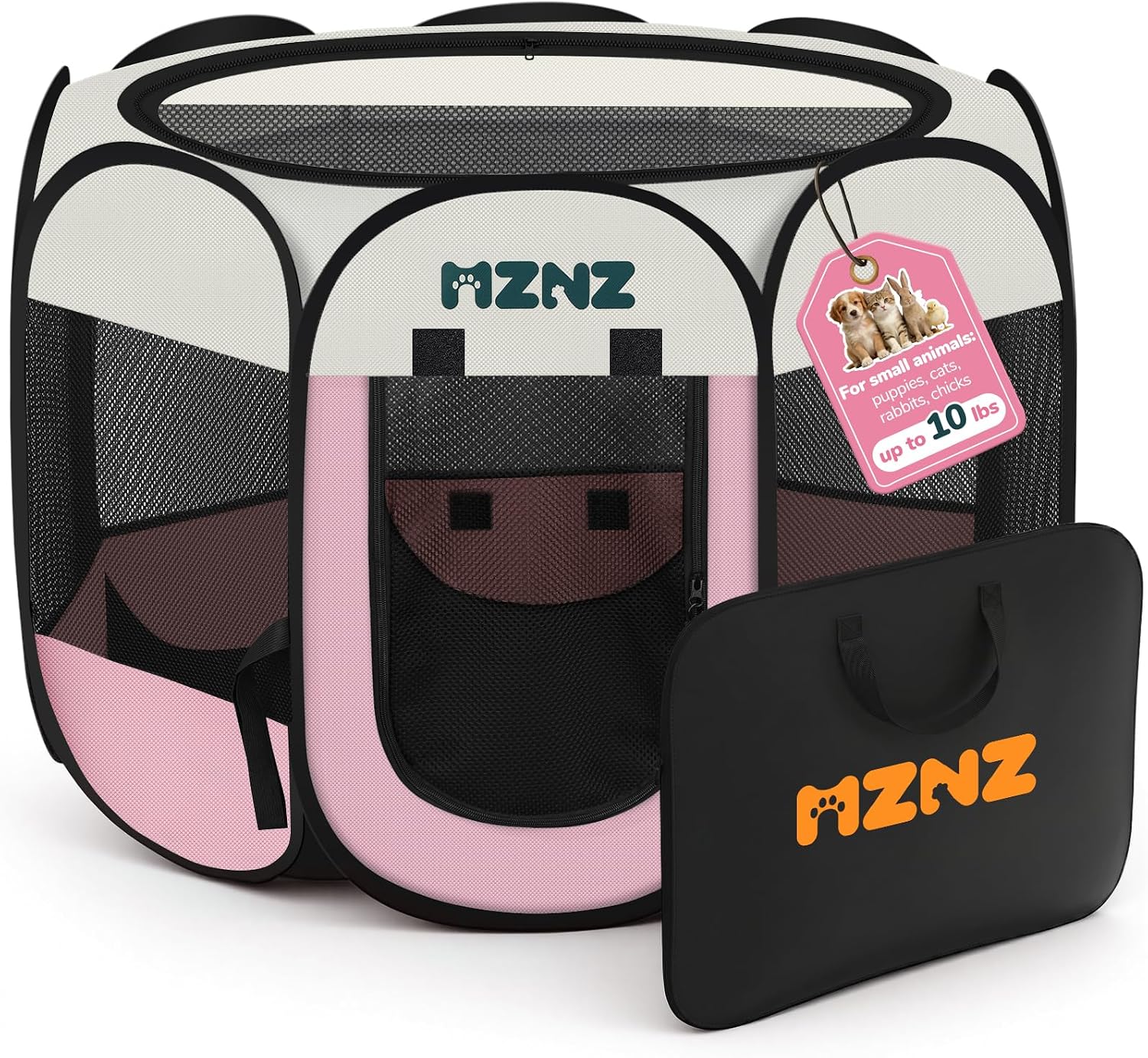 Dog Cat Small Animal Puppy Playpen Crate, Small, Pink