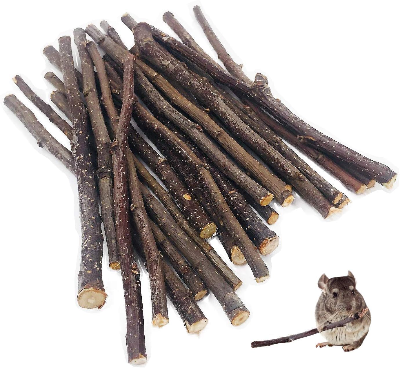 William Craft 500g Apple Sticks Small Animals Molar Wood Toys for Rabbits Chinchillas Guinea Pig Hamster Gerbil Parrot Bunny and Small Animals Chew Stick Treats