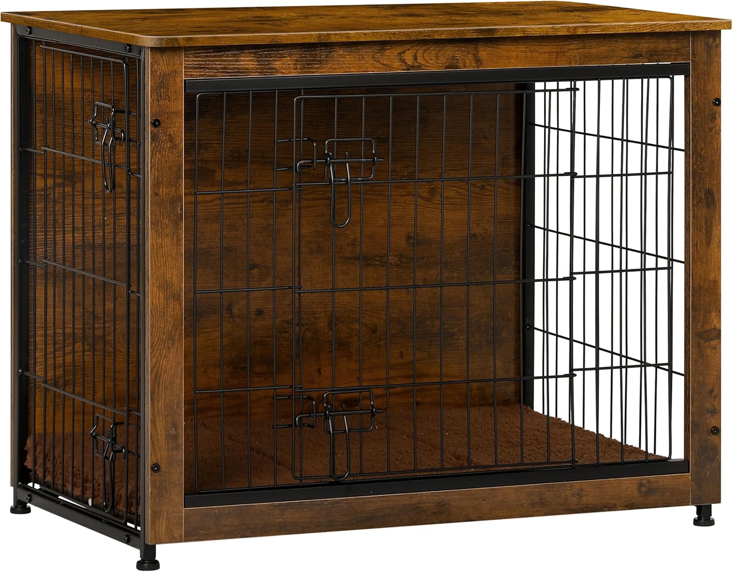 DWANTON 32.5″ Dog Crate Furniture with Cushion, Wooden Kennel Table Indoor