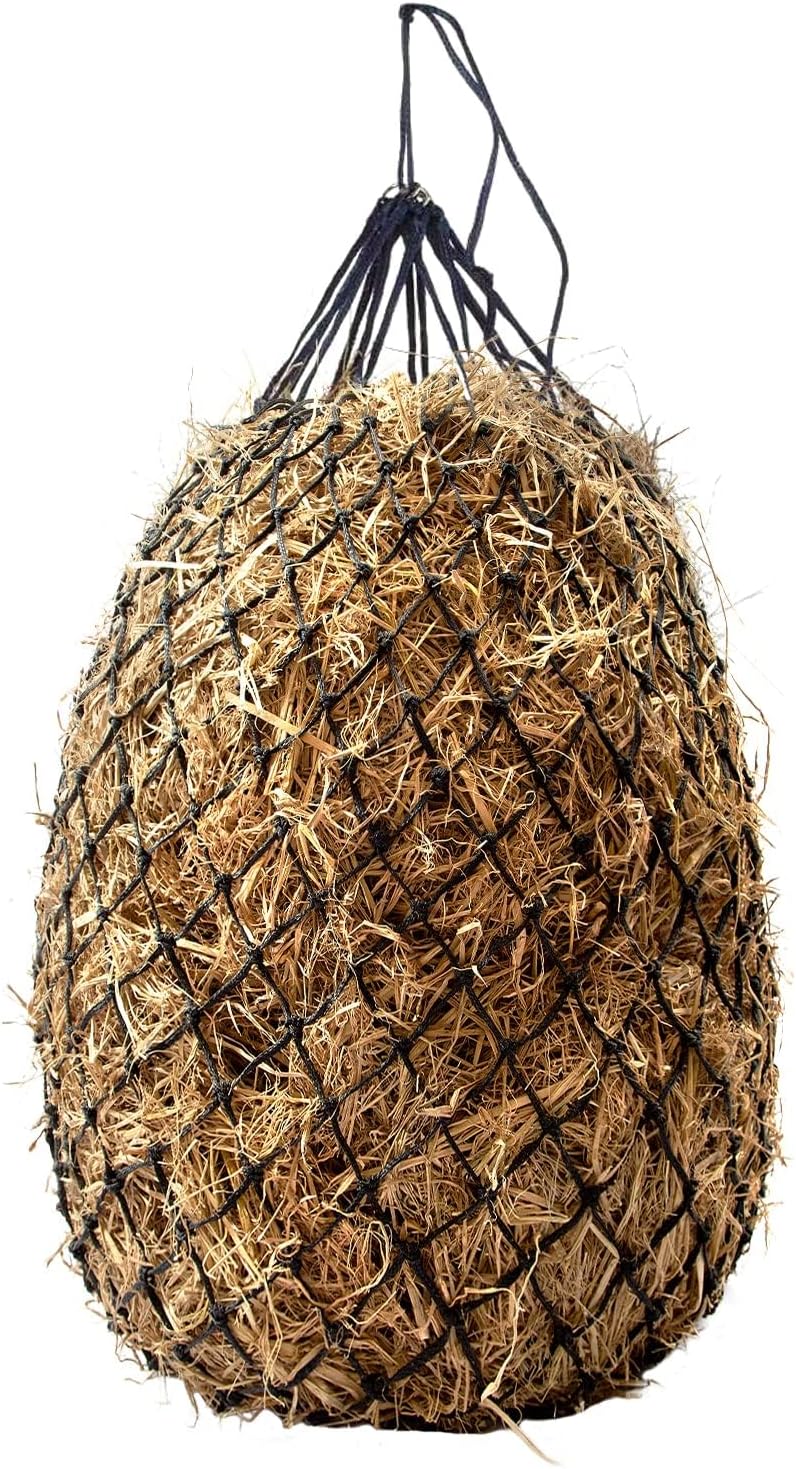 Bloomoak Slow Feed Hay Net for Horses, 40″ Hay Bag with 1 inch Hole for Horse and Goat, Heavy Duty PE,Easy Fill with Rings…