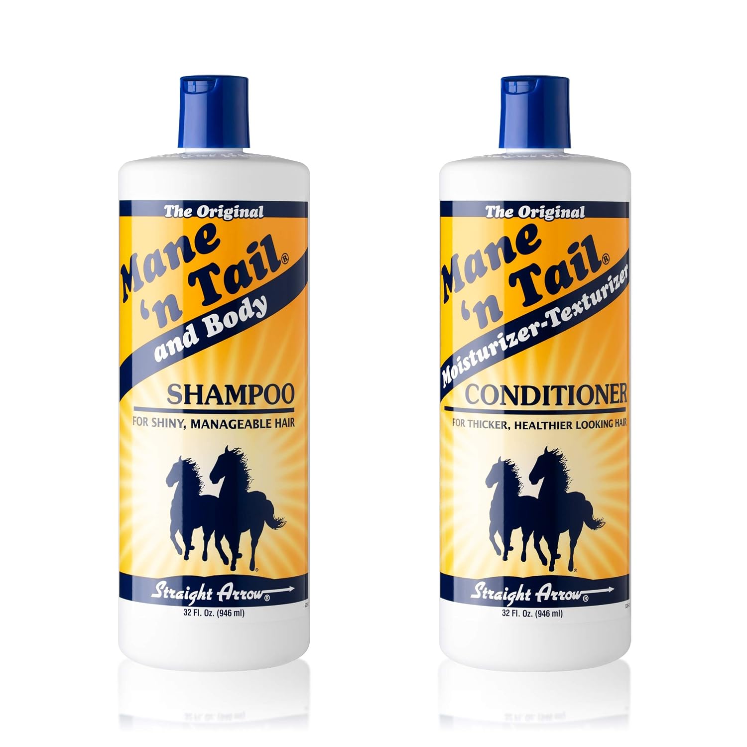 Mane ‘N Tail Shampoo & Conditioner Combo Set (32 oz Each) For Horses and Humans For A “Down to the Skin” Cleansing and Conditioning