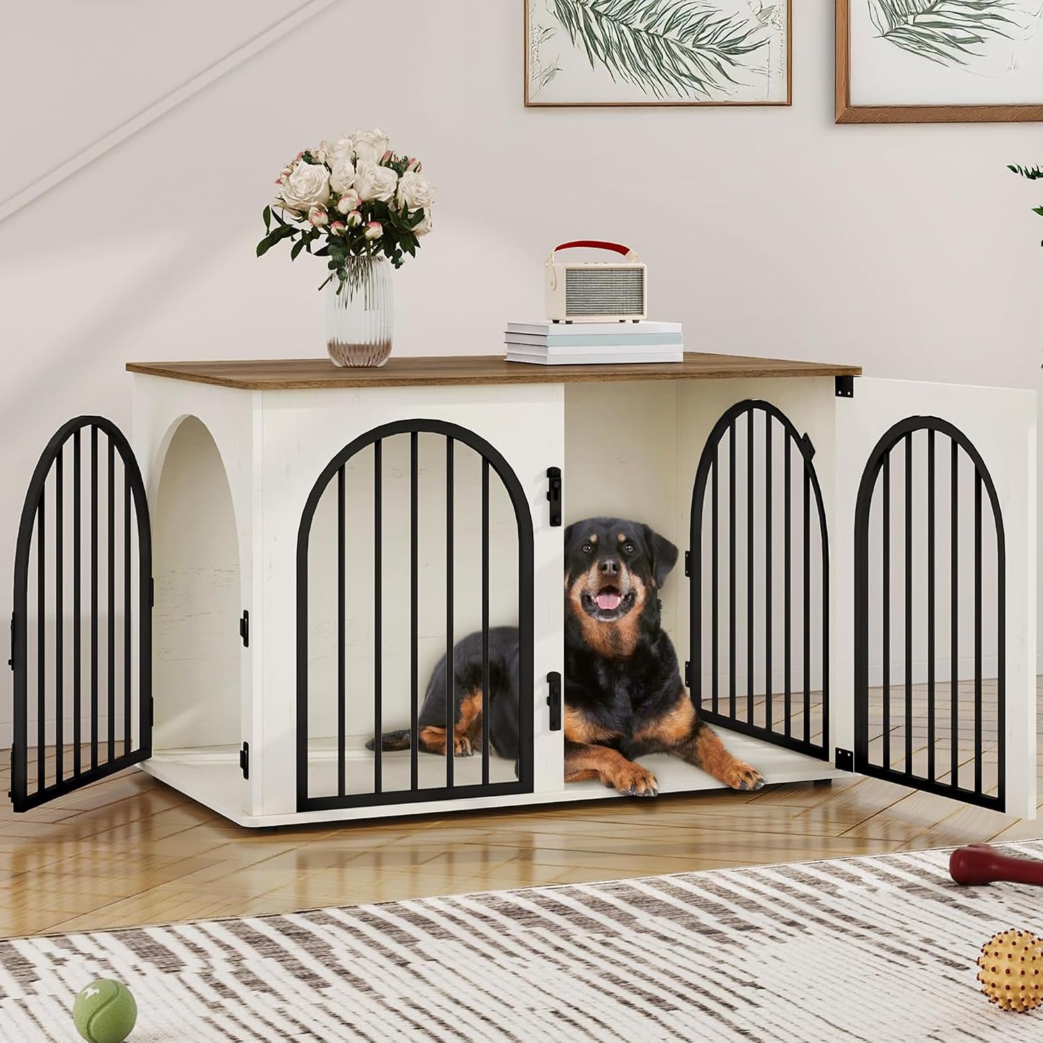 Hzuaneri 39.4” Dog Crate Furniture,Dog Kennel Indoor for Medium/Large Dogs