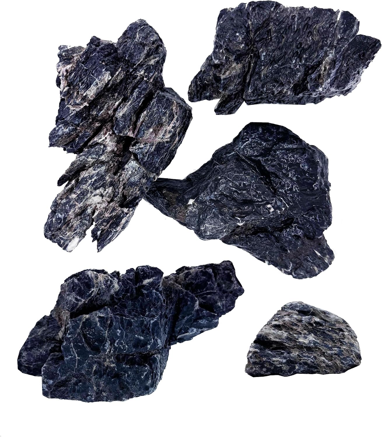 7/12 Pounds Natural Stream Slab Stones,Dragon-Rock Stone,Seiryu Stones Perfect for Aquariums,Fish Tanks,Terrariums,Landscaping Model,Reptile Rest Rock (Seiryu Stones, 7 LB)