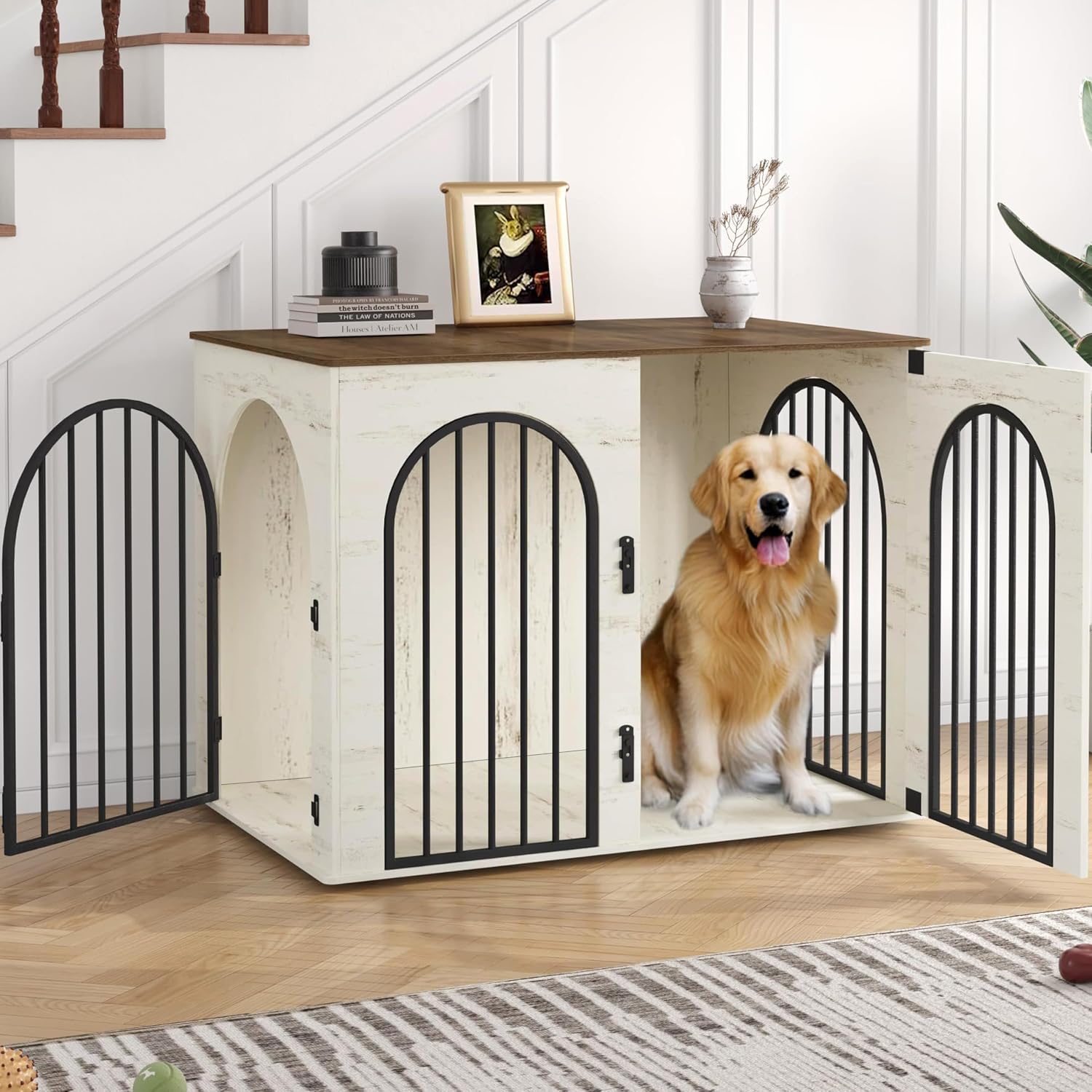 Hzuaneri 44.1” Dog Crate Furniture,Dog Kennel Indoor for Medium/Large Dogs