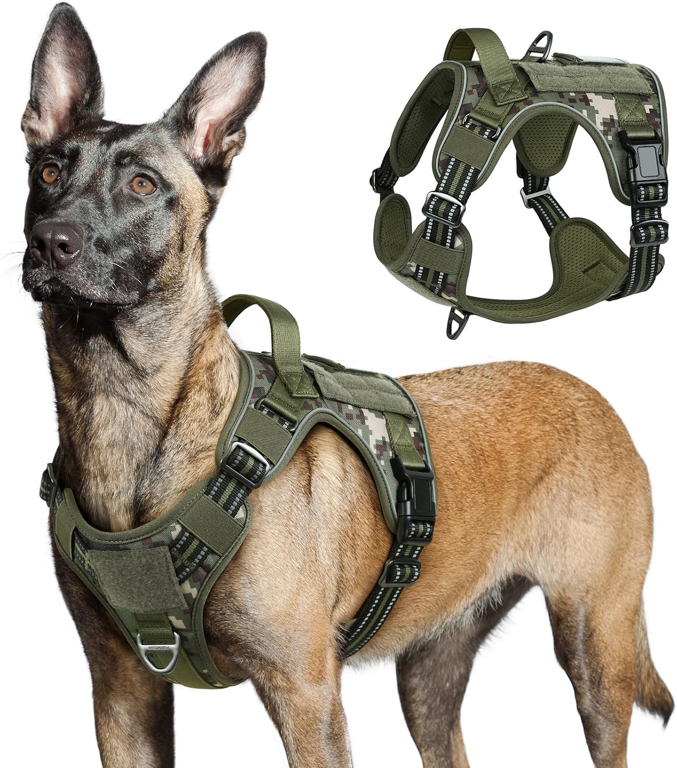 rabbitgoo Tactical Dog Harness for Large, No Pull Military Service Vest
