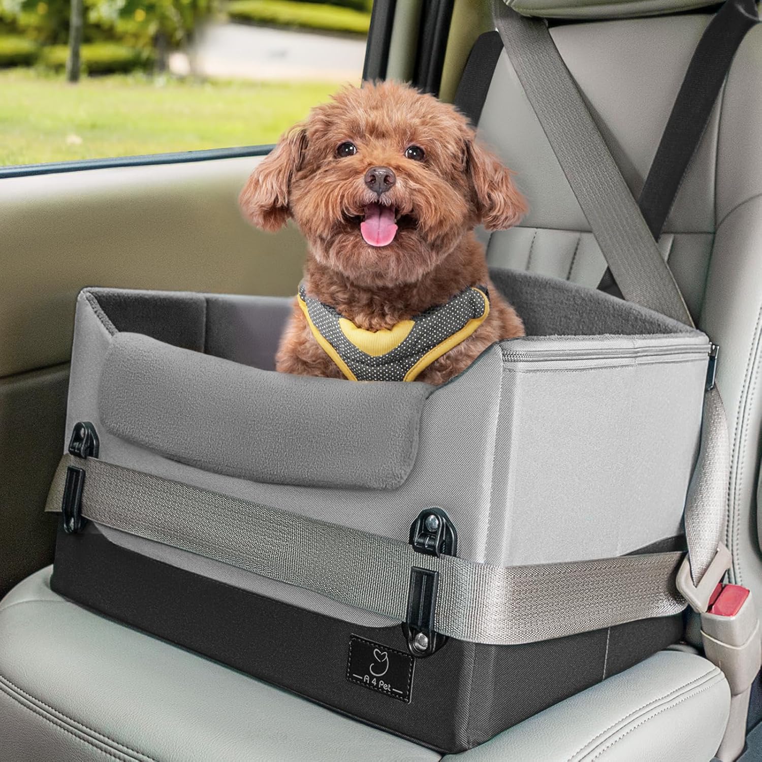 A 4 Pet Dog Car Seats for Small Dogs, Under 25 lbs, Patent Buckles