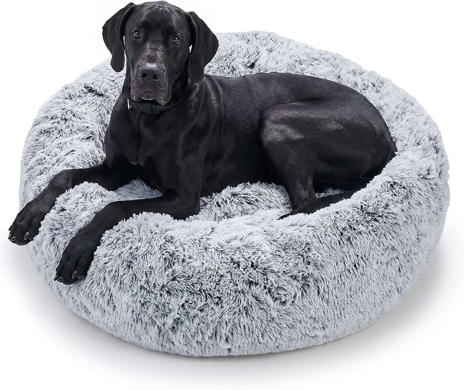 JOLLYVOGUE Dog Beds Large Sized Dog, Calming Anti-Anxiety Dog Bed, Fluffy Donut Cushion for Extra Large Pets (45″)