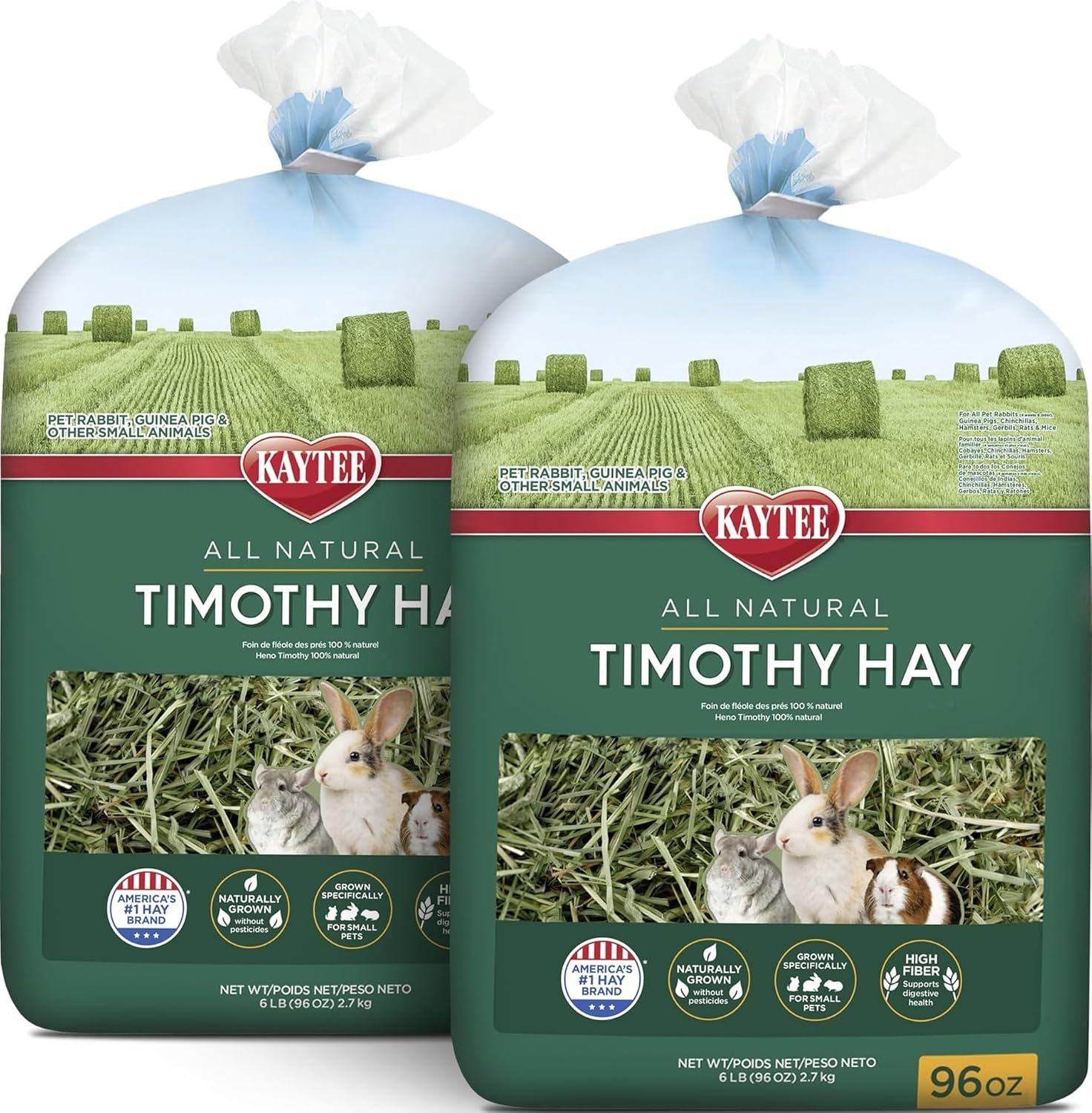 Kaytee Timothy Hay, High Fiber for Rabbits, Guinea Pigs, 12 Pounds