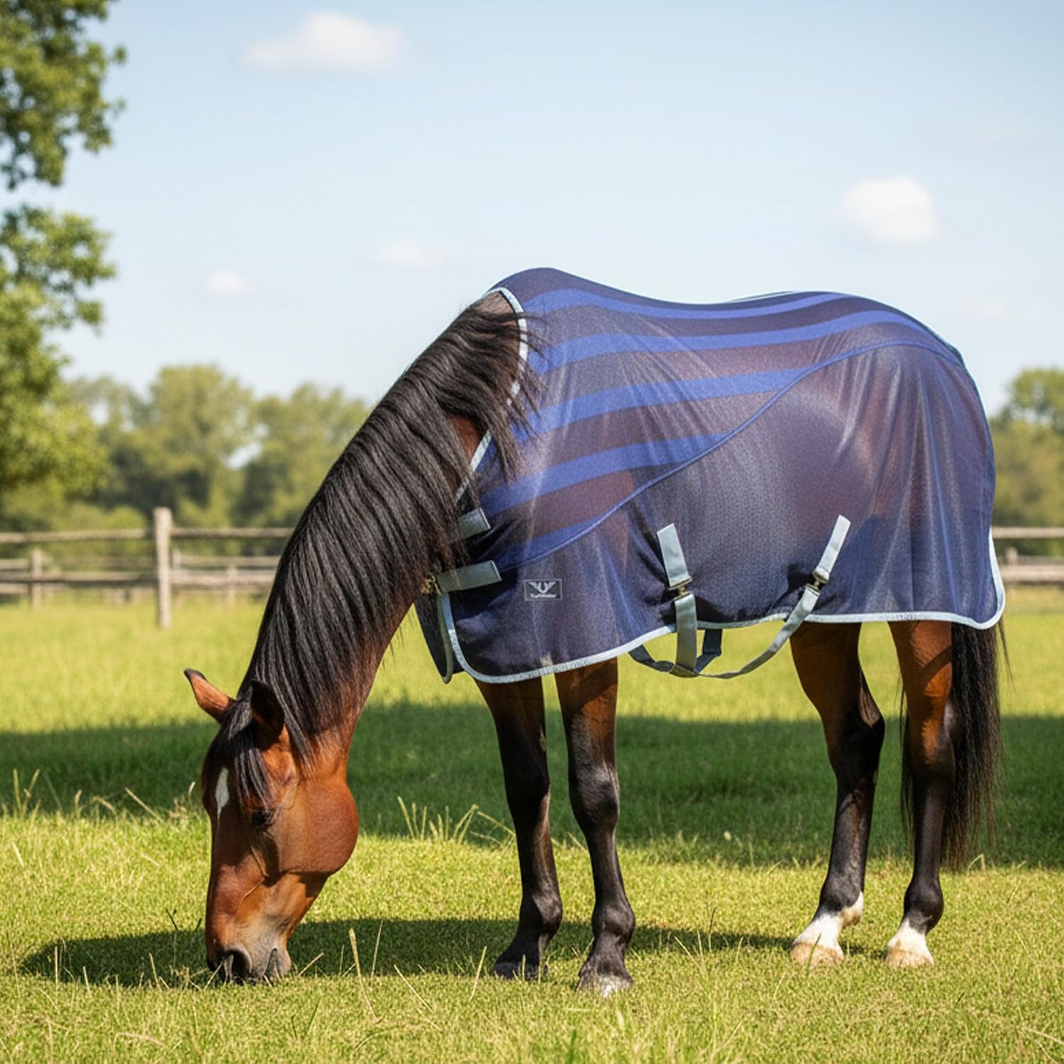 TuffRider Dual Fabric Scrim Sheet-Navy/Grey-78