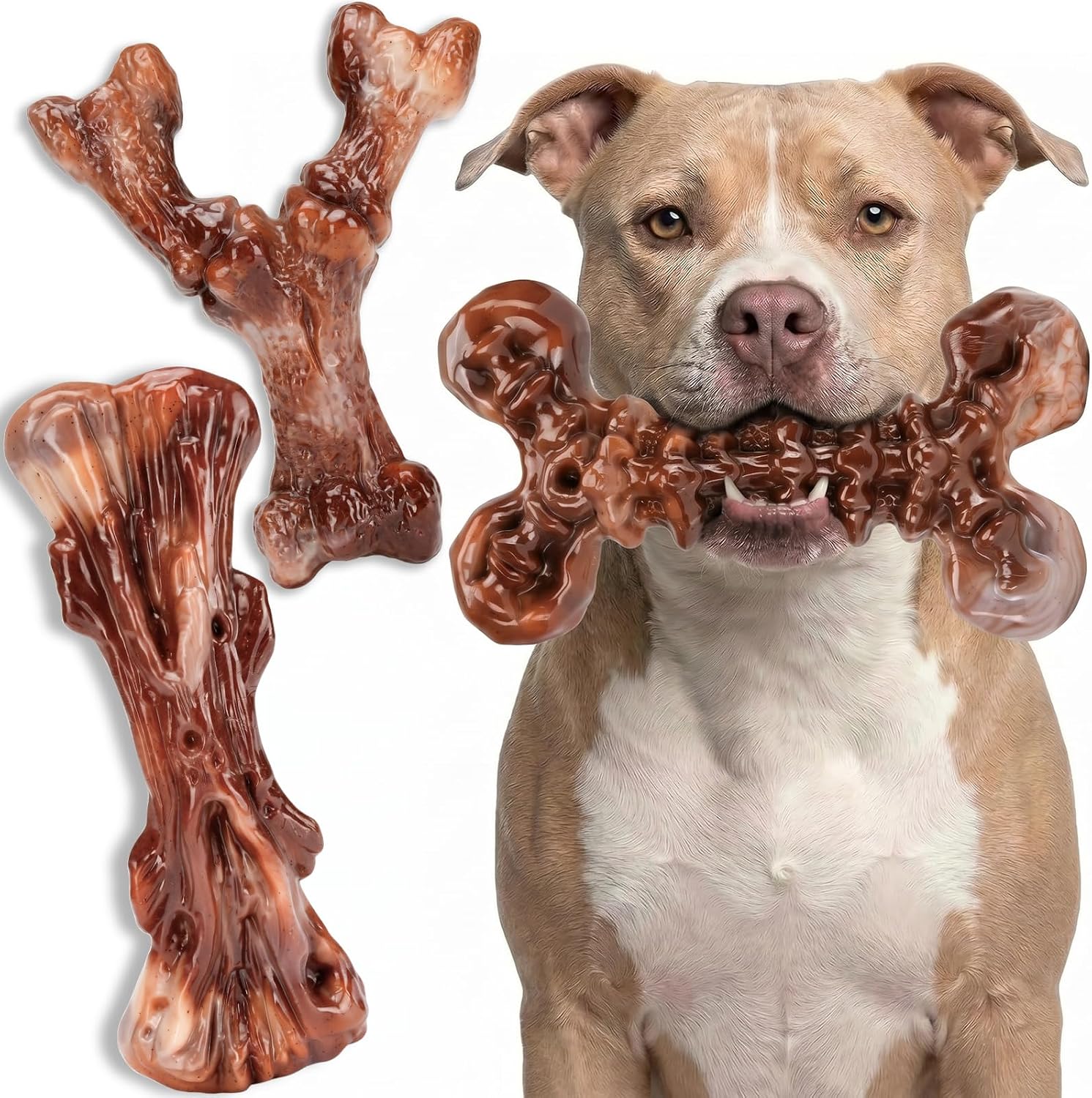 Kseroo 3-Pack Indestructible Dog Chew Toys for Aggressive Chewers,30-100lbs