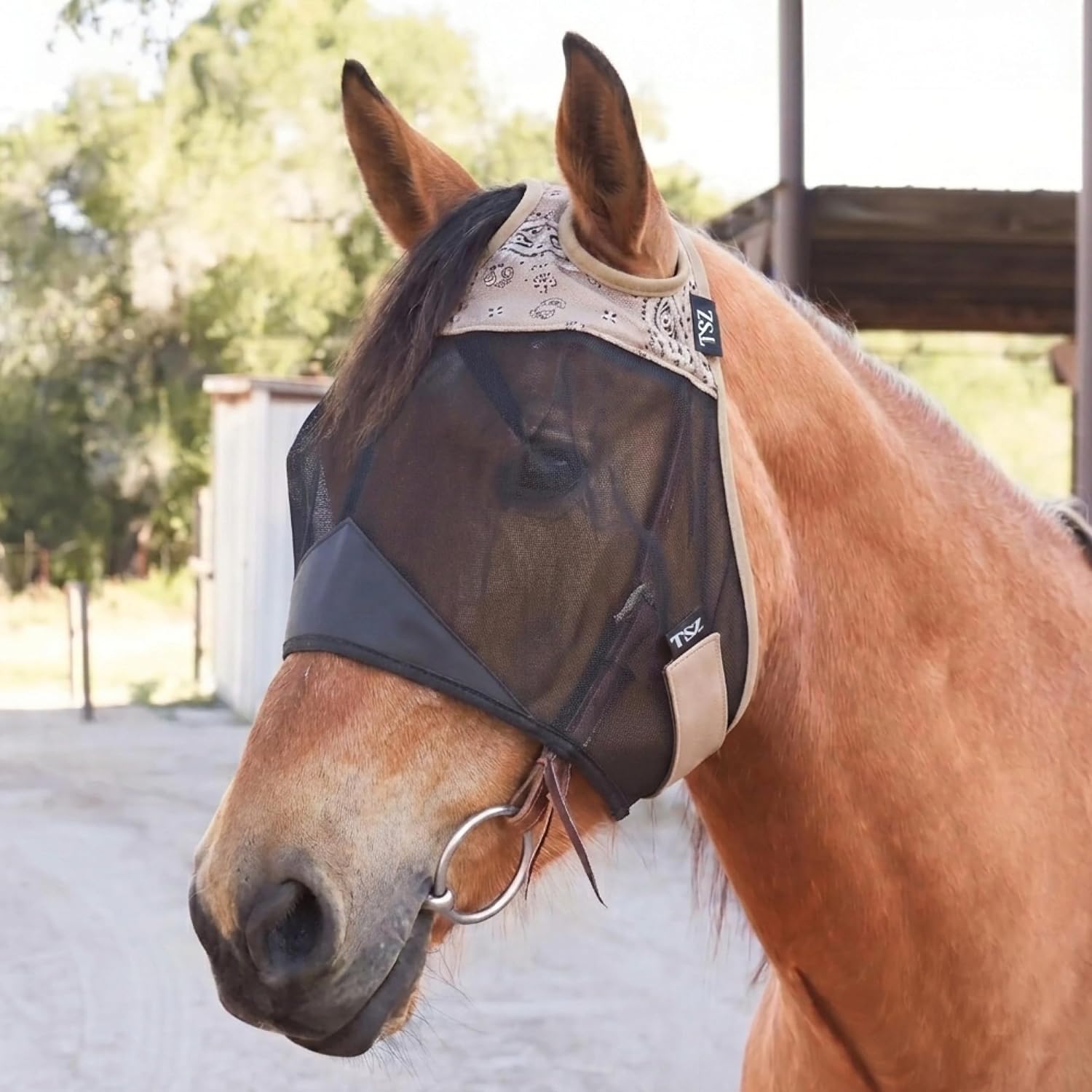 TSZ Fly Free Ride Horse Fly Mask Standard – UV-Resistant Breathable Mesh