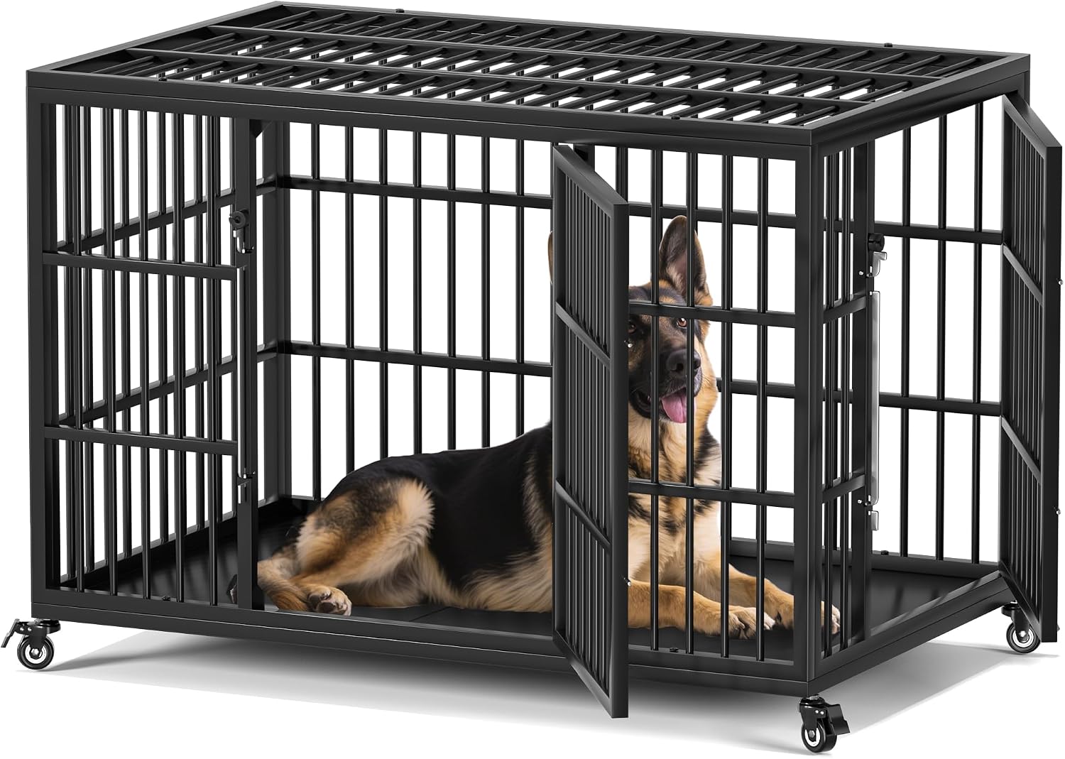 VERIFURTY 48″ Heavy Duty Dog Crate for Large Dogs, XXL Metal Kennel