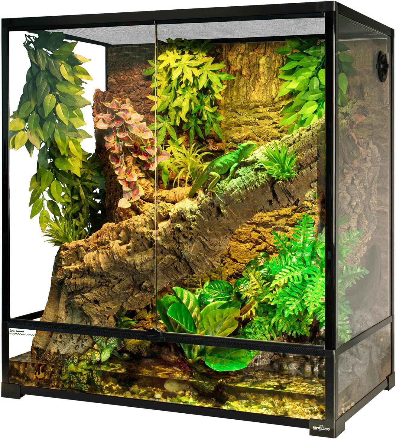 REPTI ZOO Large Tall Glass Reptile Tank 36″x18″x36″, 100 Gallon Vertical Reptile Terrarium with Mesh for Chameleon Arboreal Lizard Frog, Paludarium Vivarium Tank