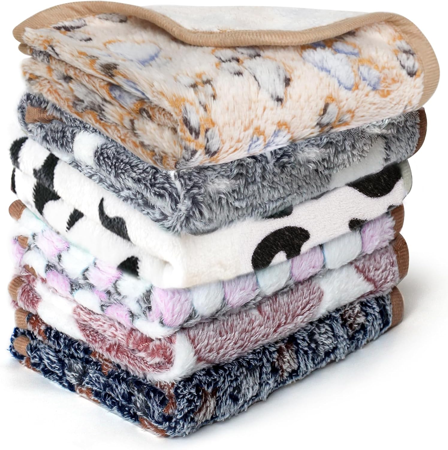 YedsIntu 6 Pcs Washable Guinea Pig Blankets Absorbent Animal Fleece Bedding Waterproof Cage Liners Reusable Pet Pee Pad Sleep Mat Pad Cover for Hamster Ferret Rabbit Chinchilla Hedgehog (20″x30″)