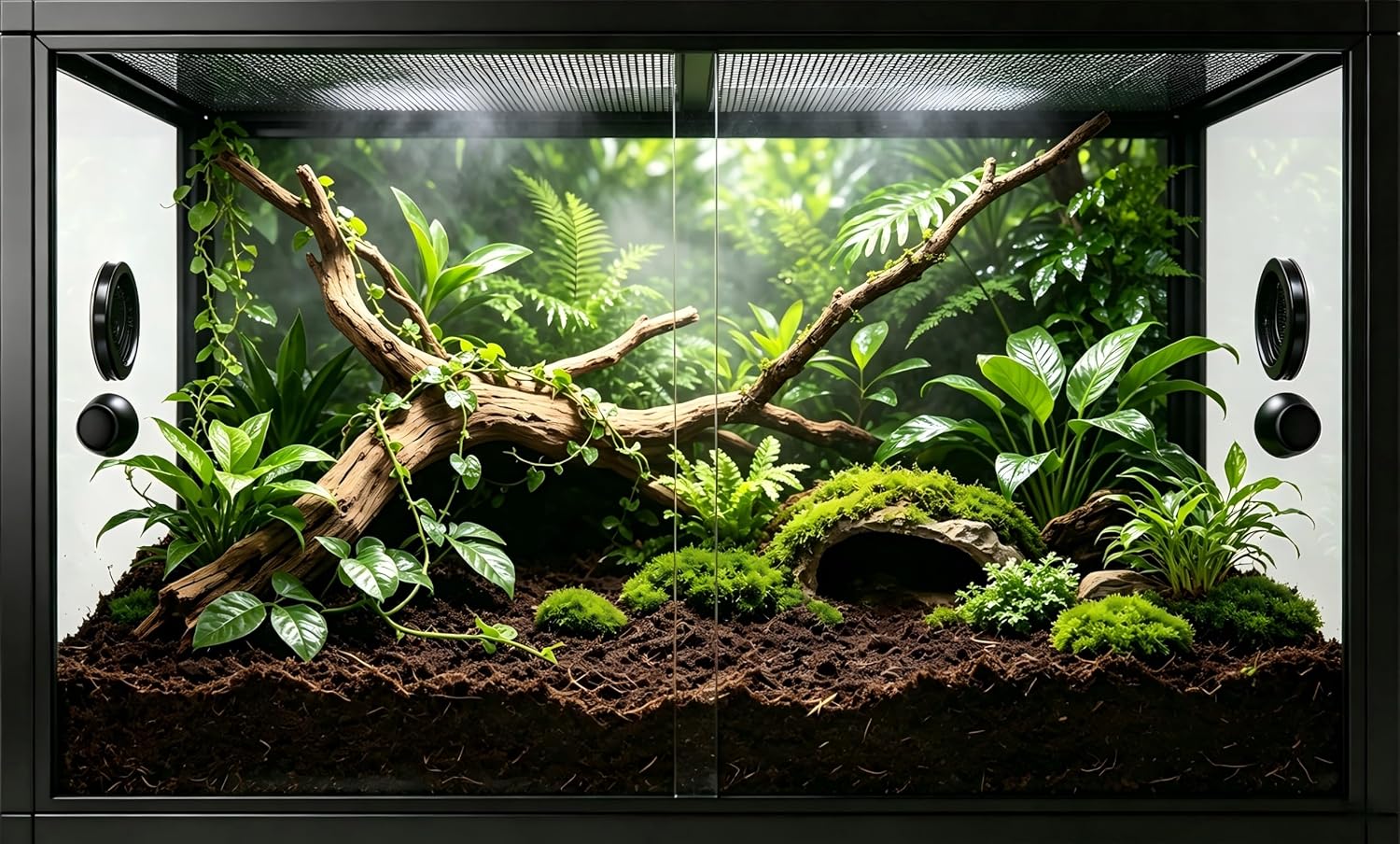 50 Gallon Reptile Tank, Front Opening Terrarium for Snake Enclosure