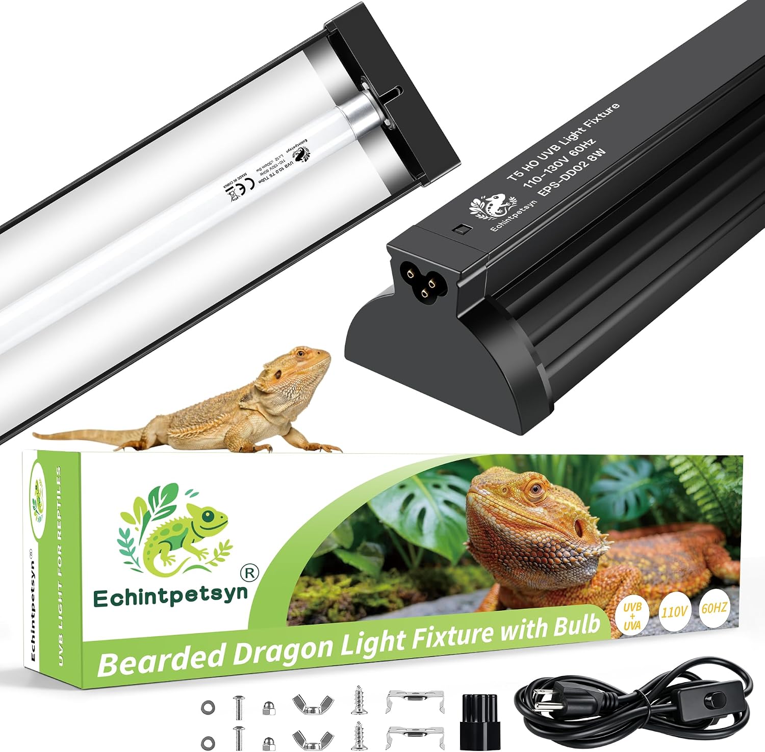 UVB Light for Reptiles 12in 8W T5 HO 10.0 UVB Kit w/Bulb Dragon Tank