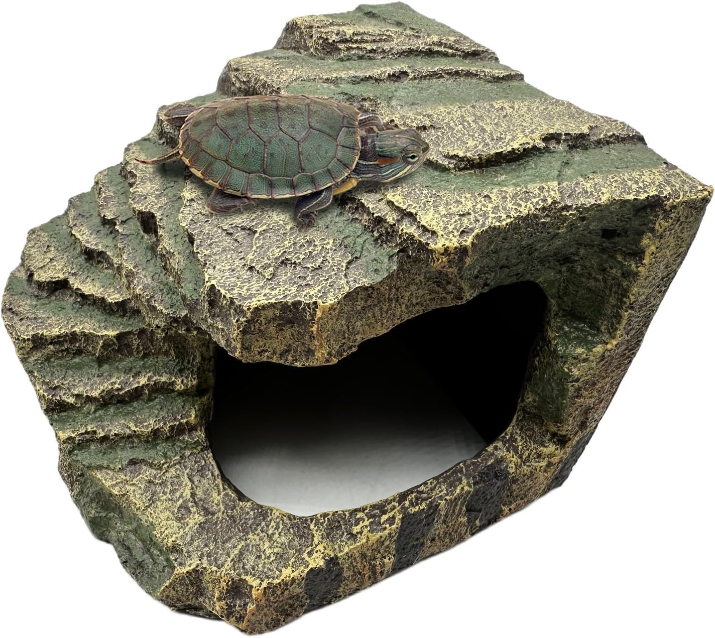 Tfwadmx Tortoise Basking Platform,Resin Gecko Hide,Reptile Cave Hideout