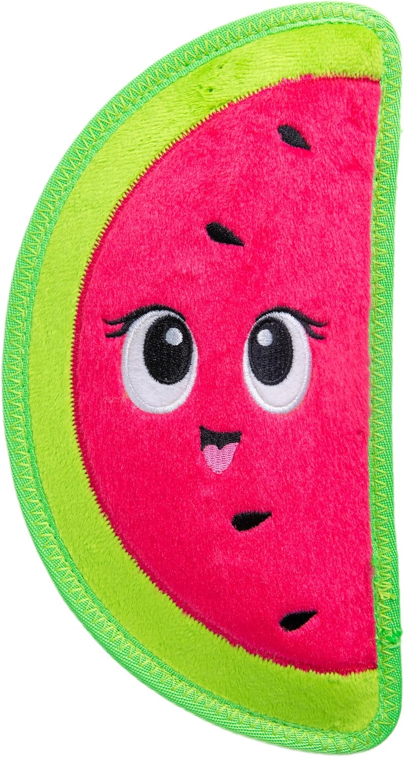 Outward Hound Tough Skinz Durable Chew Squeaky Dog Toy, Watermelon, 9.8″