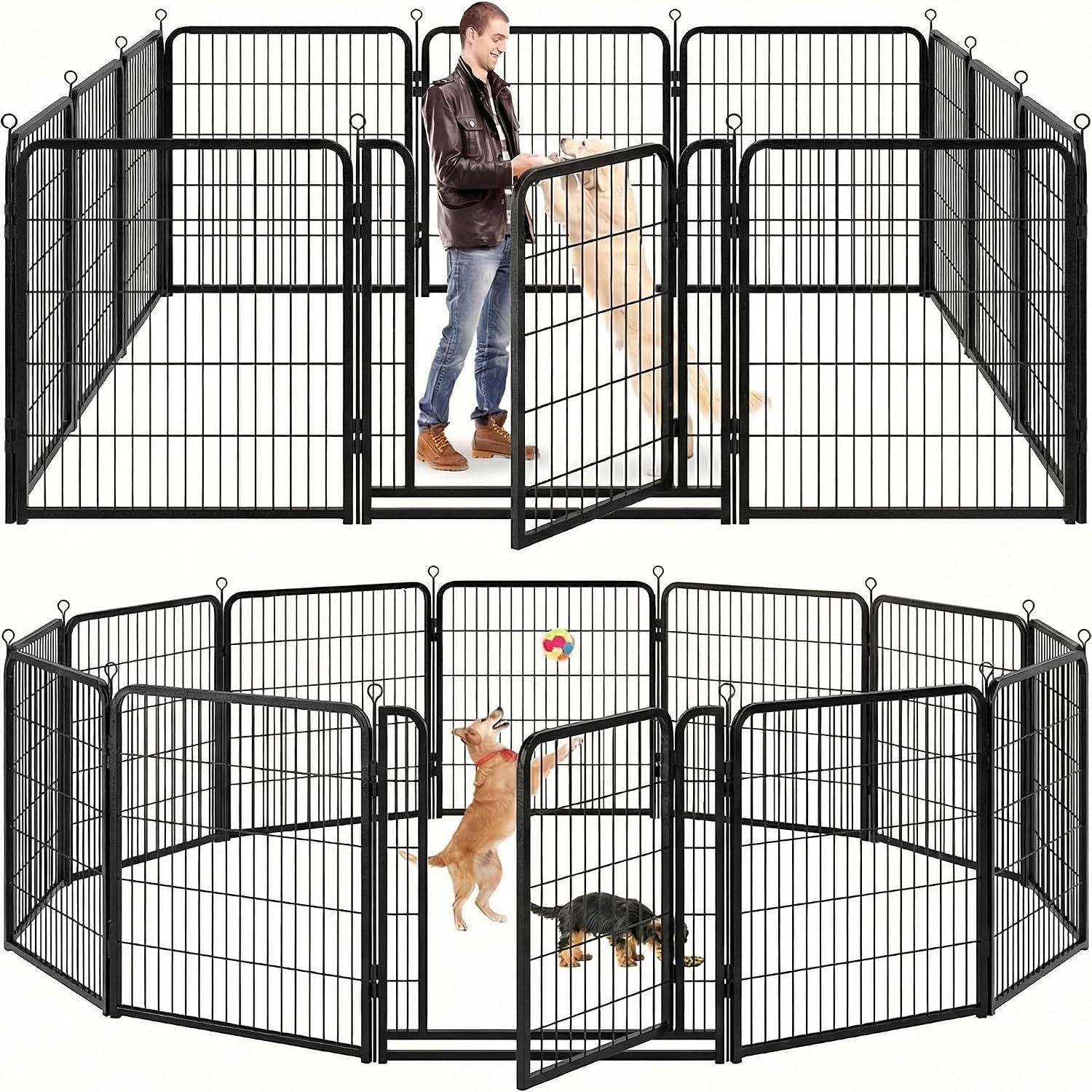 Kfvigoho Dog Playpen Outdoor Extra Wide 12 Panels Heavy Duty Dog Fence 40″