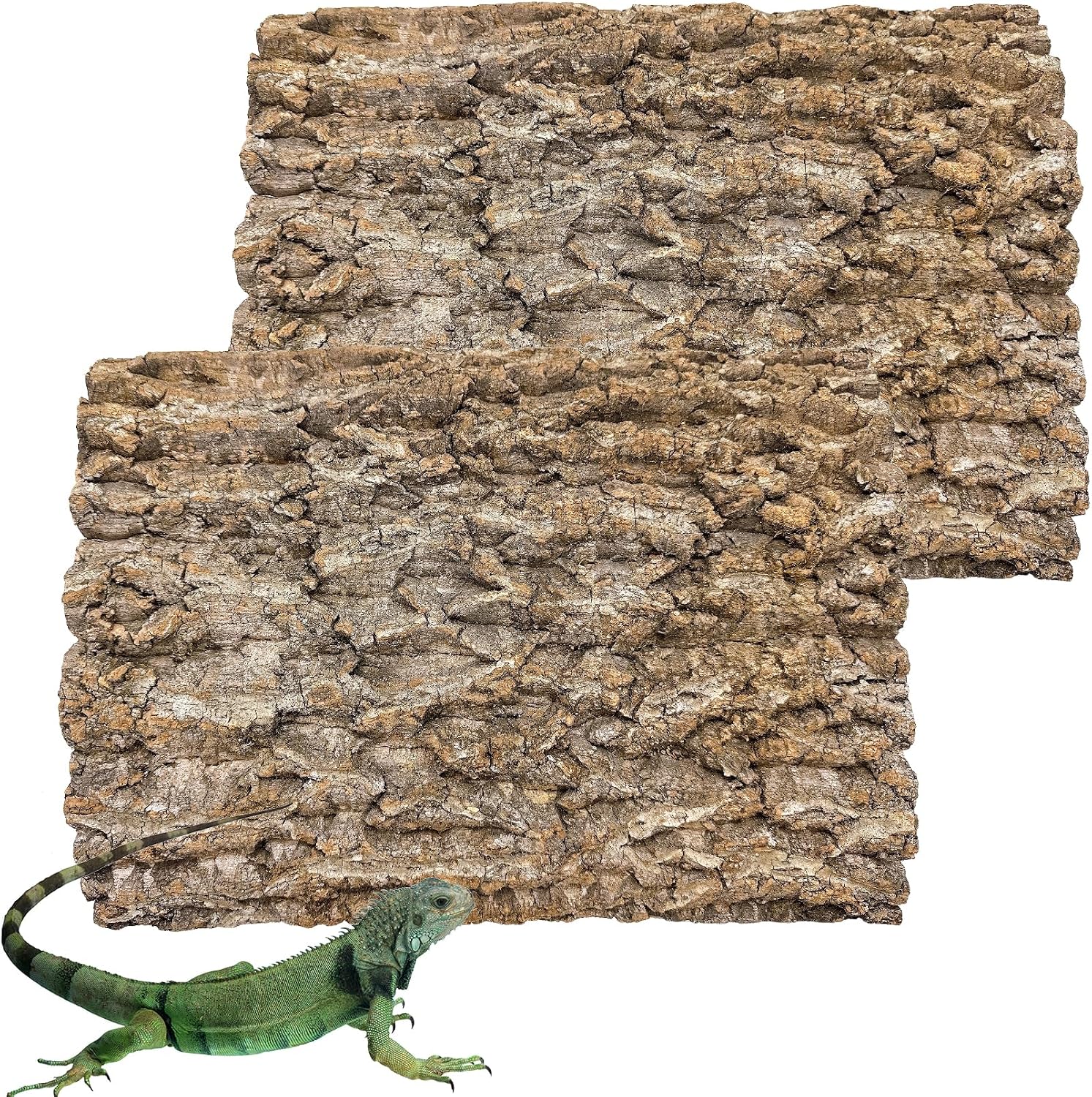 Hamiledyi 2PCS Cork Terrarium Background 15.7 x 11.8in Natural Cork Large Bark Backdrop Reptile Climbing Mat Habitat Decor Accessories for Beared Dragon Lizard Gecko Spider Chameleon Tortoise
