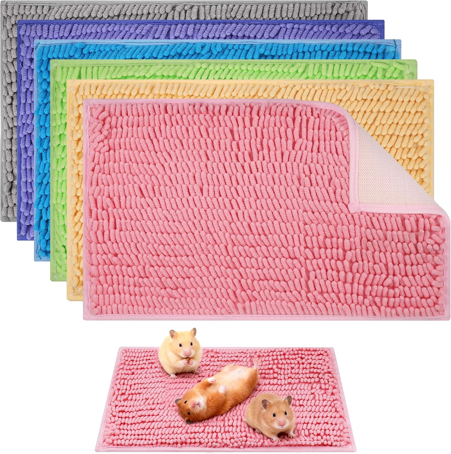 6 Pcs Guinea Pig Cage Liner, 20×12 Inch Washable Fleece Bedding Mat