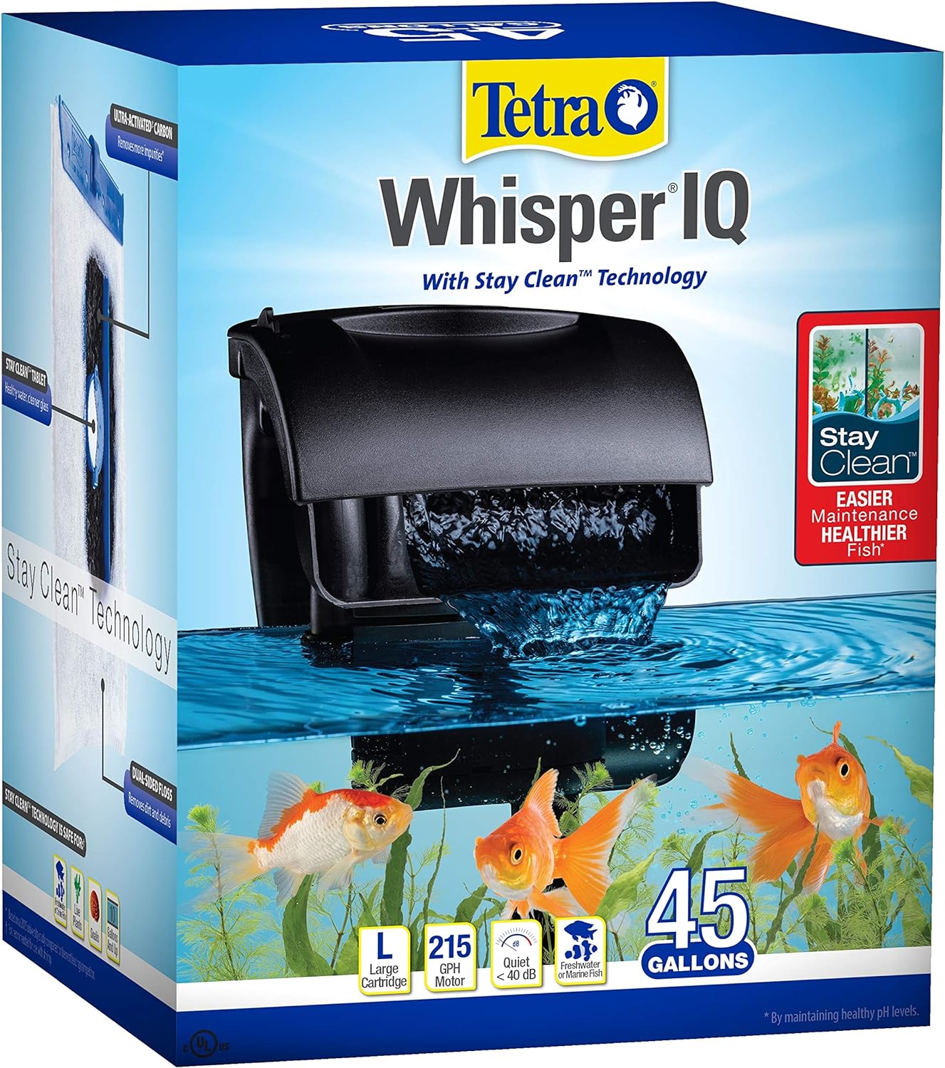Tetra Whisper IQ 215 GPH Power Filter for Aquariums