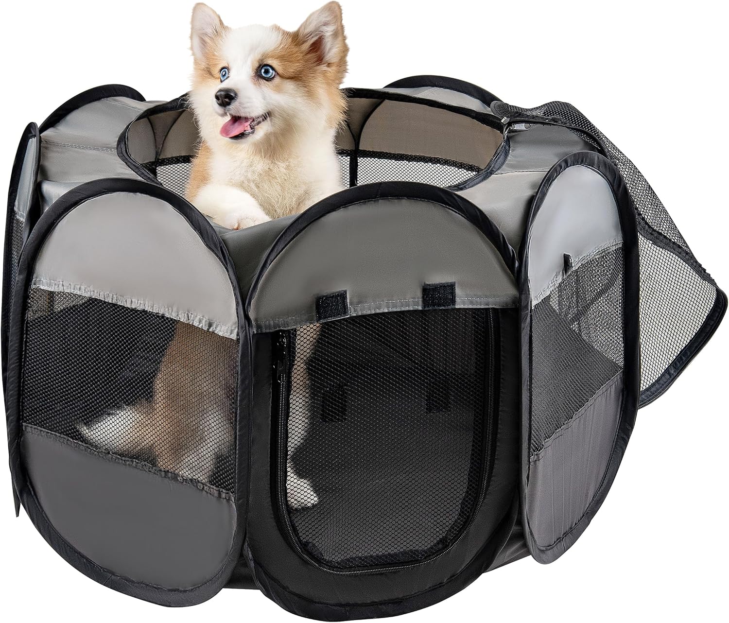 LAFYETTE. – USA Based, Dog Cat Playpen, Puppy Kitten Pet Playpen Indoor Outdoor, Portable Pop Up Dog Kennel Tent Crate Cage for Dog Cat Rabbits, Foldable Pet Enclosure, Removable Top Cover, 29″ x 16″