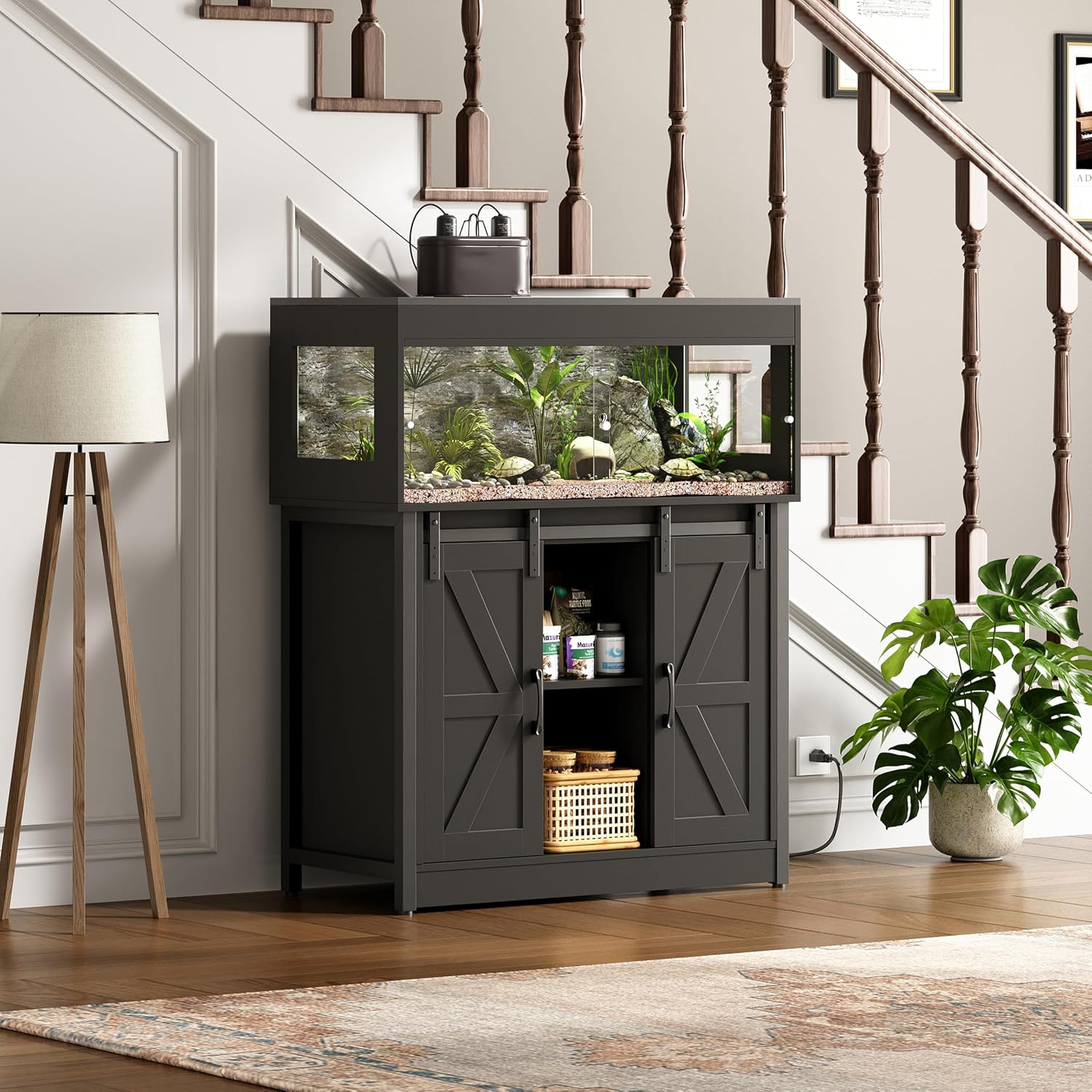 Herture 40 Gallon Reptile Terrariumn Tank with Stand, Reptile Enclosure